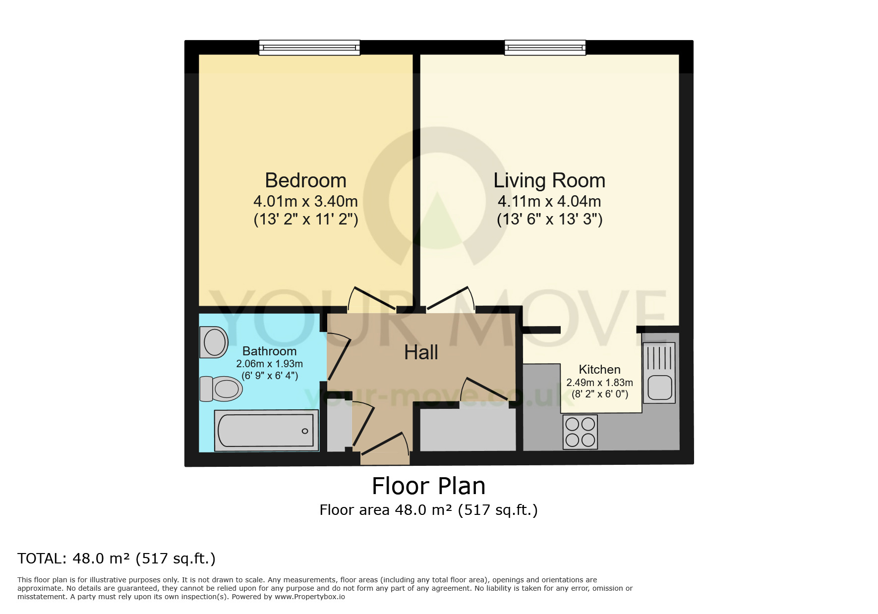 Floorplan of 1 bedroom  Flat for sale, Romulus Road, Gravesend, Kent, DA12