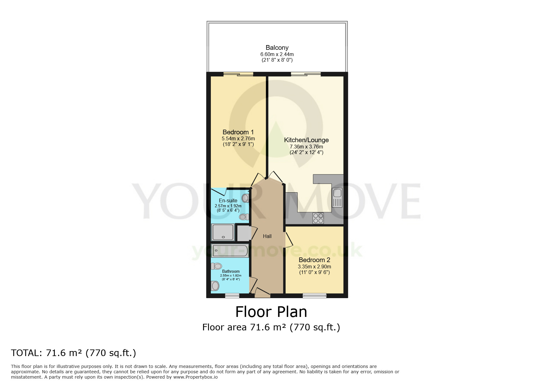 Floorplan of 2 bedroom  Flat to rent, Canal Road, Gravesend, Kent, DA12