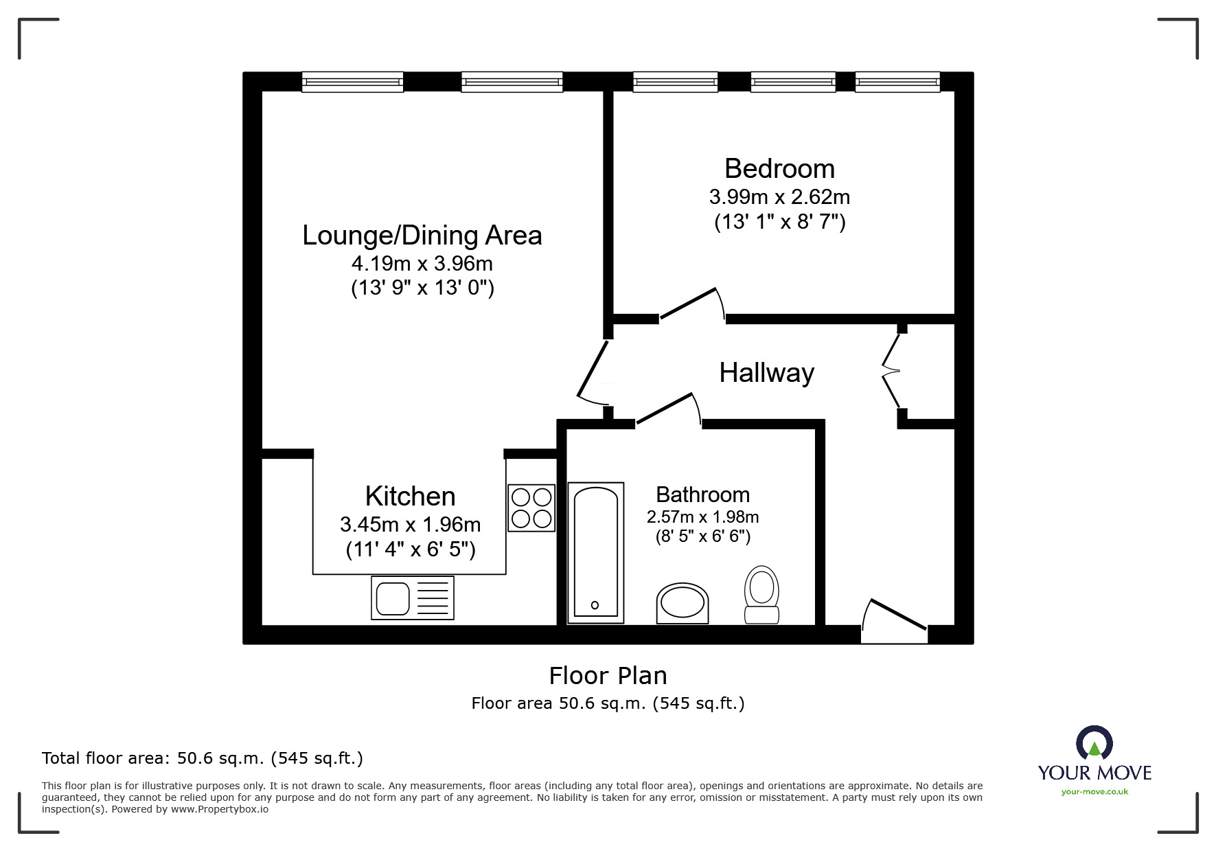 Floorplan of 1 bedroom  Flat for sale, Springhead Parkway, Northfleet, Kent, DA11