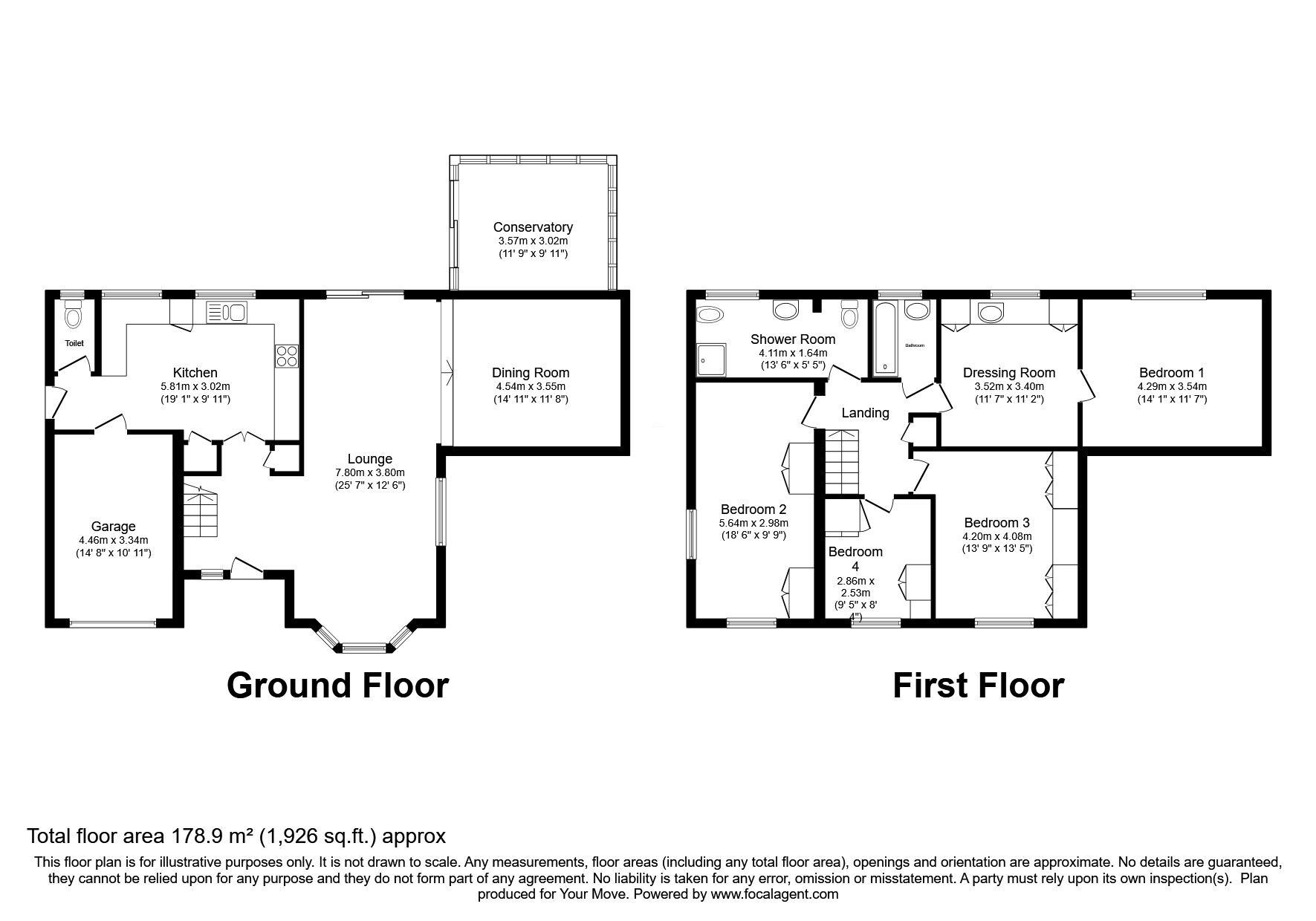 Floorplan of 4 bedroom Detached House for sale, Sallows Shaw, Sole Street, Cobham, DA13