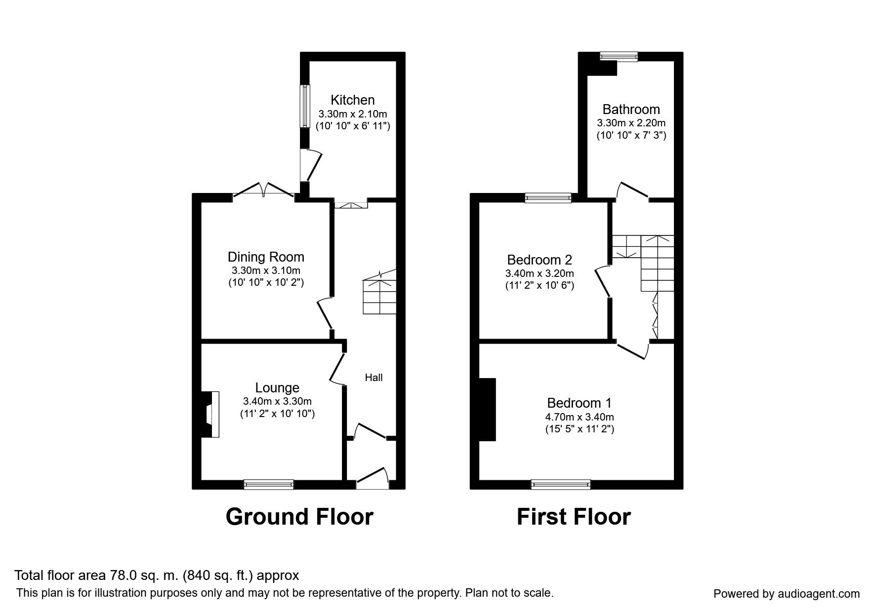 Floorplan of 2 bedroom Mid Terrace House for sale, Arthur Street, Gravesend, Kent, DA11