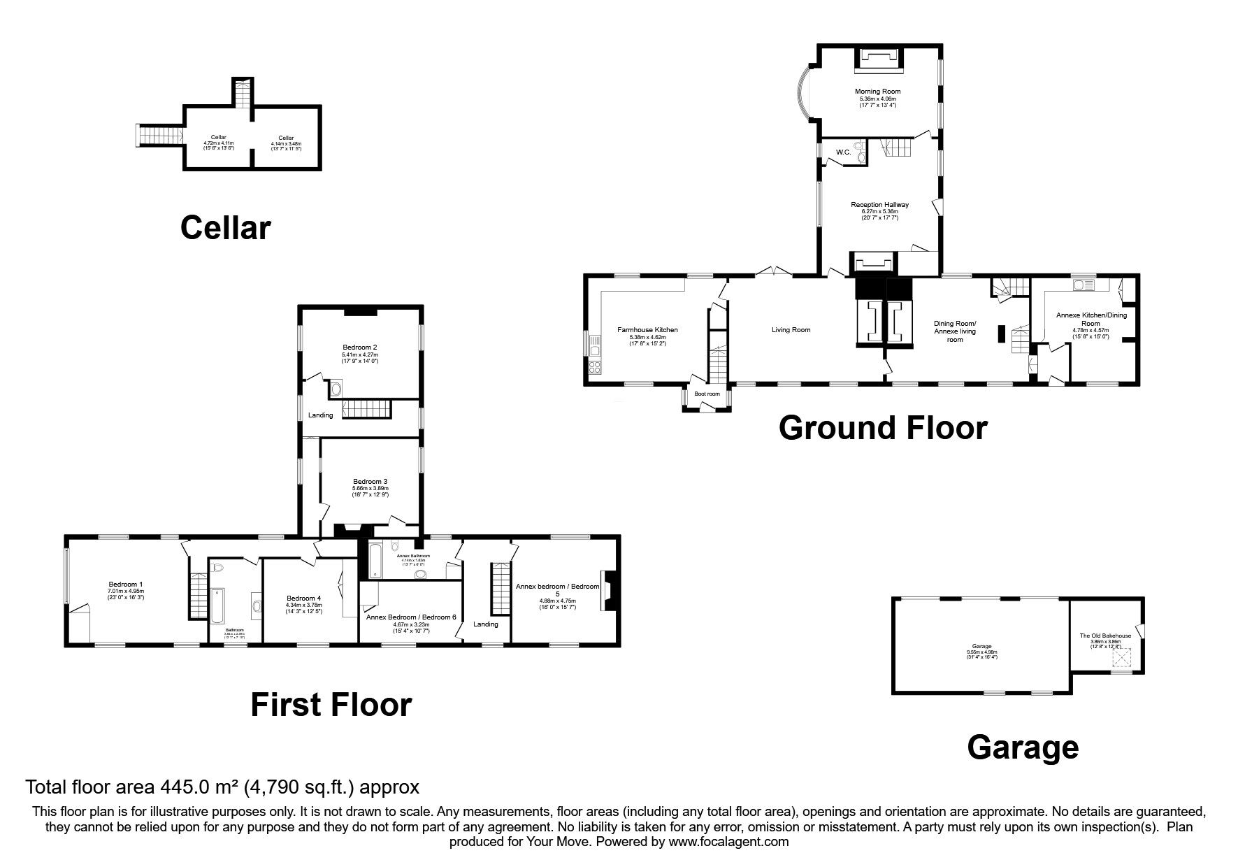 Floorplan of 6 bedroom Detached House for sale, Lodge Lane, Cobham, Kent, DA12