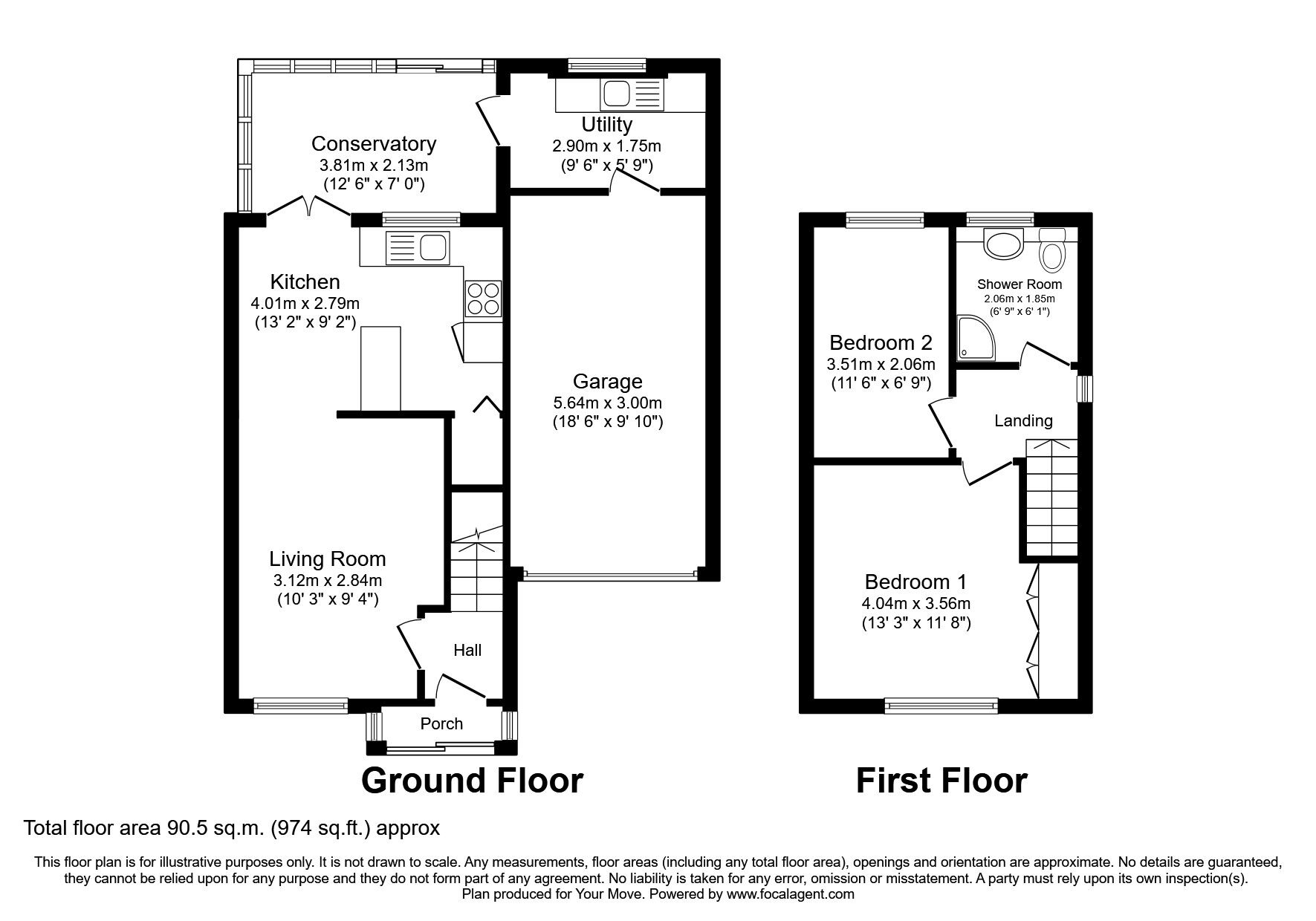 Floorplan of 2 bedroom Semi Detached House for sale, Robyns Croft, Northfleet, Kent, DA11