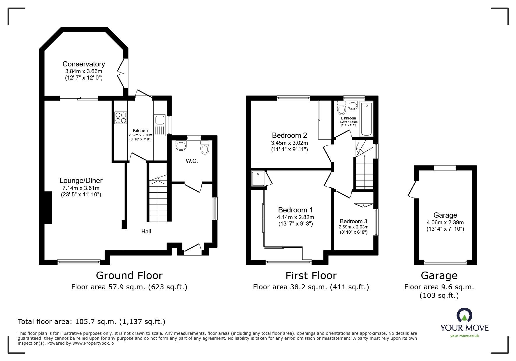 Floorplan of 3 bedroom Semi Detached House for sale, Imperial Drive, River View Park, Gravesend, Kent, DA12