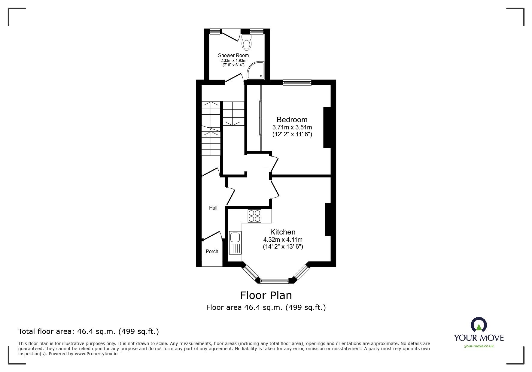Floorplan of 1 bedroom  Flat for sale, Darnley Street, Gravesend, Kent, DA11