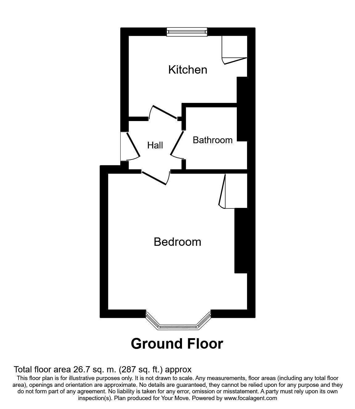 Floorplan of 1 bedroom Flat to rent, Dover Road, Northfleet, Kent, DA11