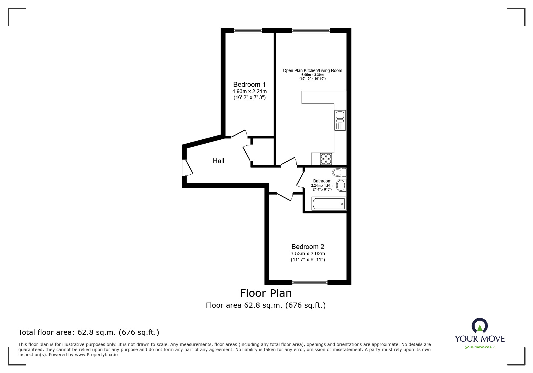 Floorplan of 2 bedroom  Flat for sale, Romulus Road, Gravesend, Kent, DA12
