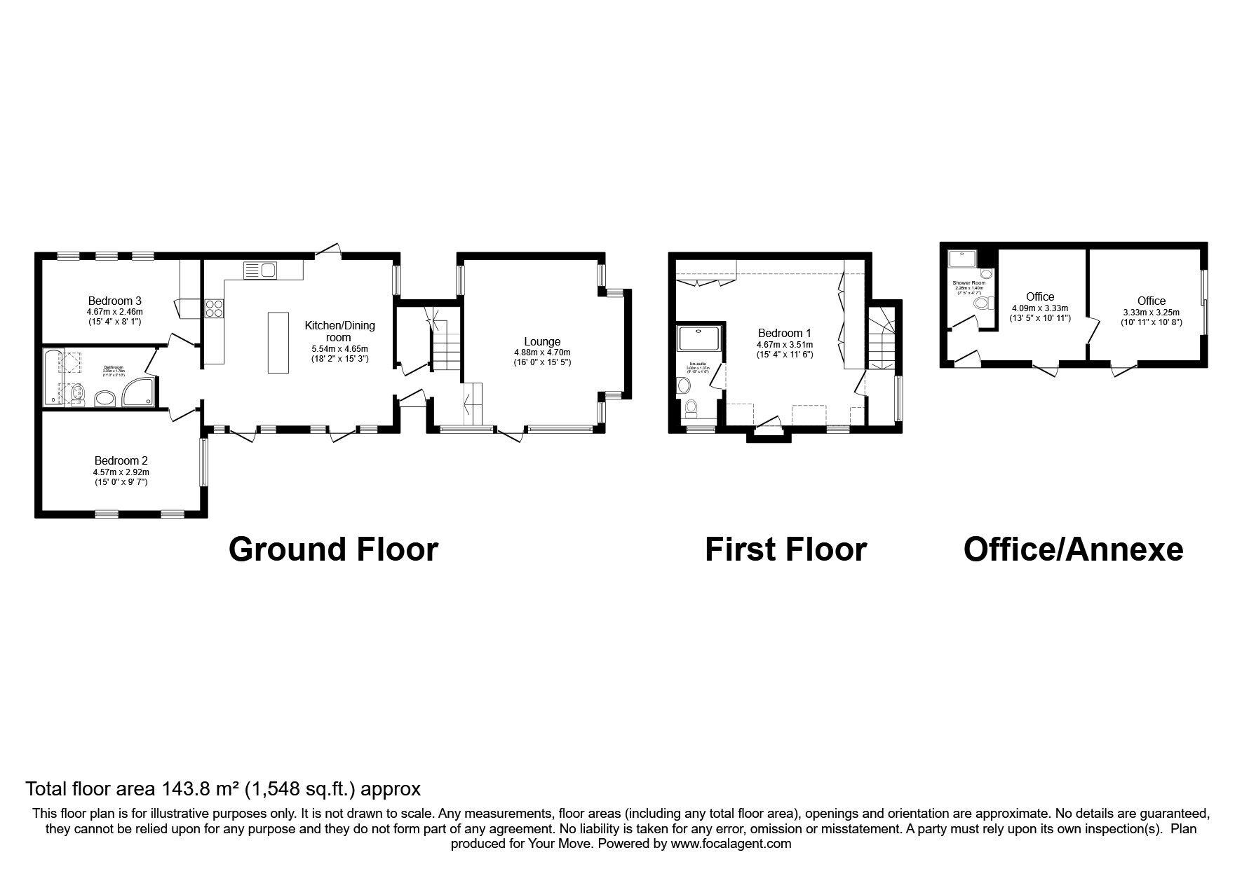 Floorplan of 3 bedroom Detached House for sale, Forge Lane, Shorne, Kent, DA12
