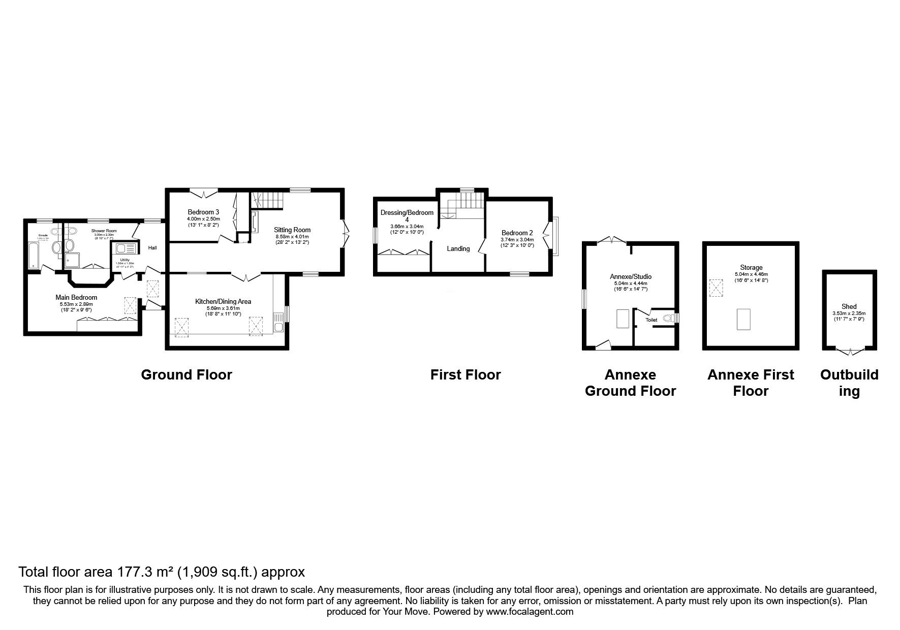 Floorplan of 3 bedroom Detached House for sale, School Lane, Higham, Kent, ME3