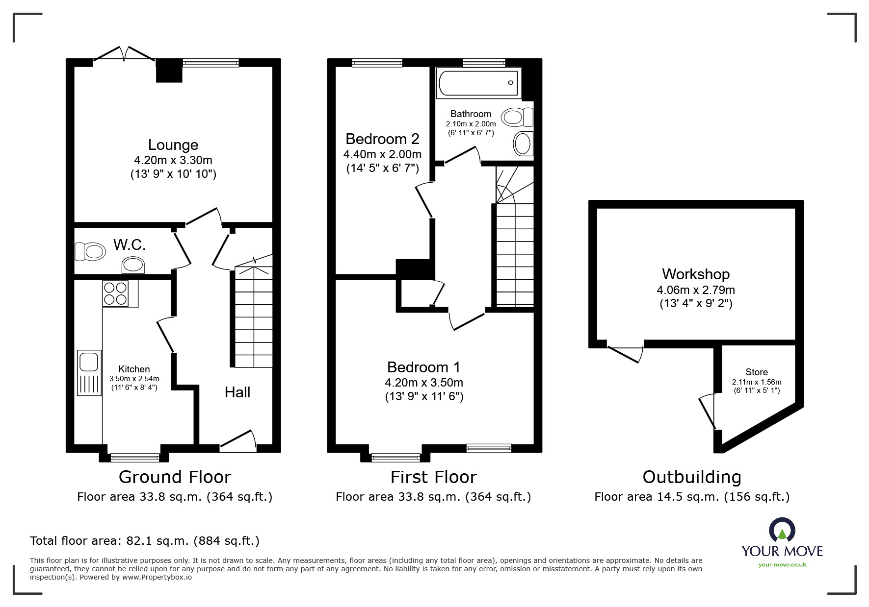 Floorplan of 2 bedroom Semi Detached House for sale, Suffolk Road, Gravesend, Kent, DA12