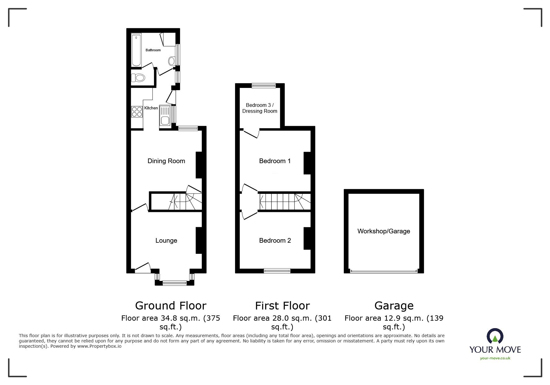 Floorplan of 3 bedroom End Terrace House for sale, All Saints Road, Northfleet, Kent, DA11