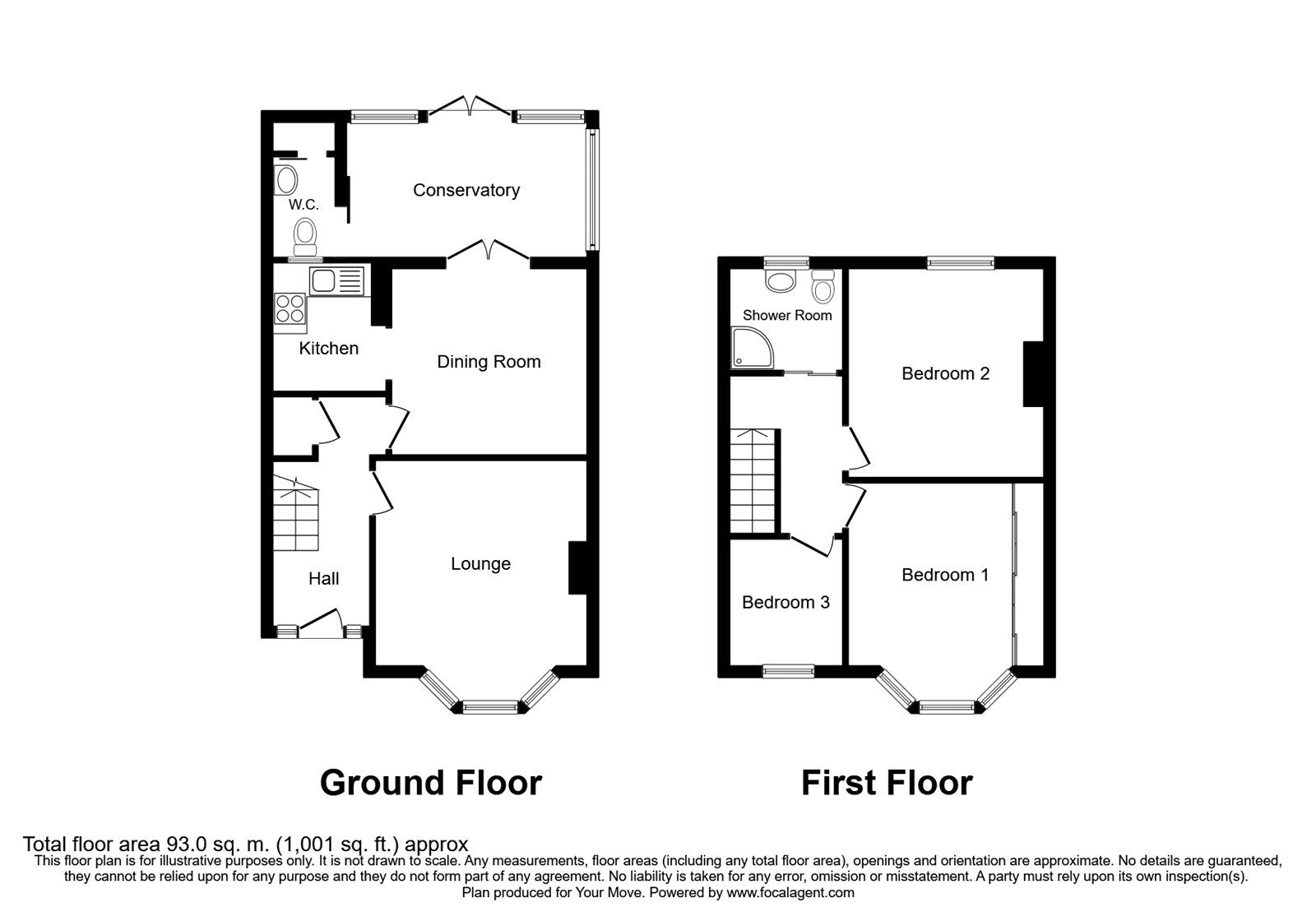 Floorplan of 3 bedroom Mid Terrace House to rent, Abbey Road, Gravesend, Kent, DA12