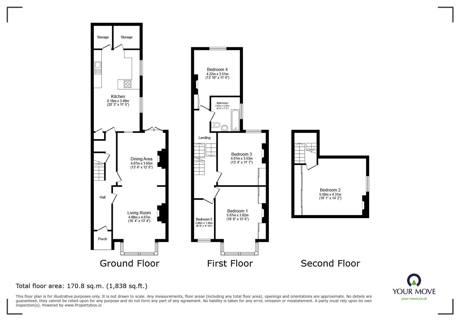 Floorplan of 5 bedroom Semi Detached House to rent, Gravesend, Kent, DA11