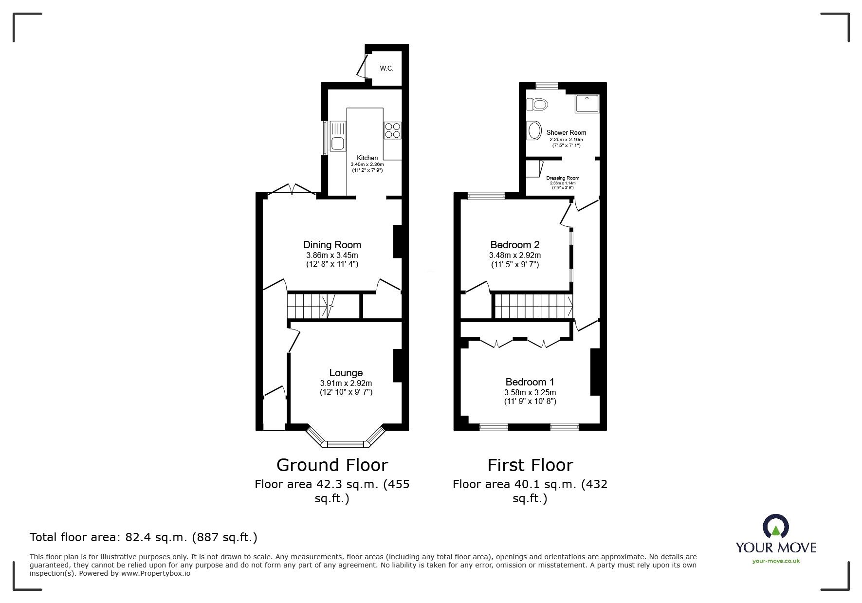 Floorplan of 2 bedroom Mid Terrace House for sale, Springhead Road, Northfleet, Kent, DA11