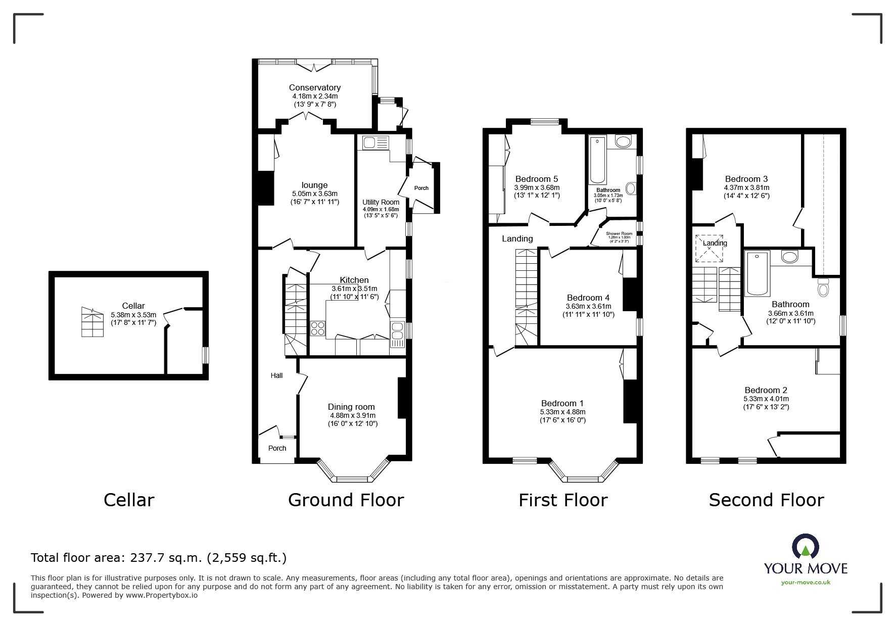 Floorplan of 5 bedroom Semi Detached House for sale, The Avenue, Gravesend, Kent, DA11