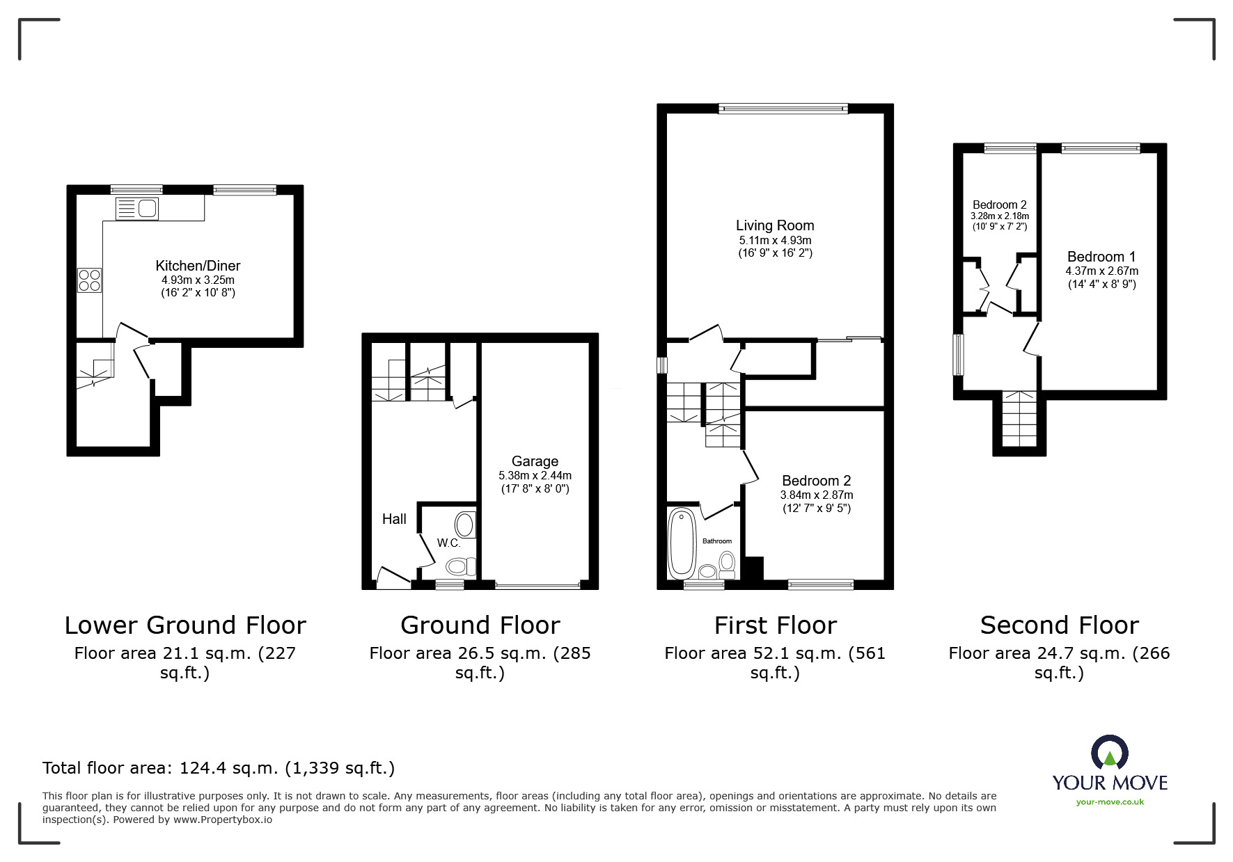 Floorplan of 3 bedroom Semi Detached House for sale, Mafeking Road, Walderslade, Kent, ME5