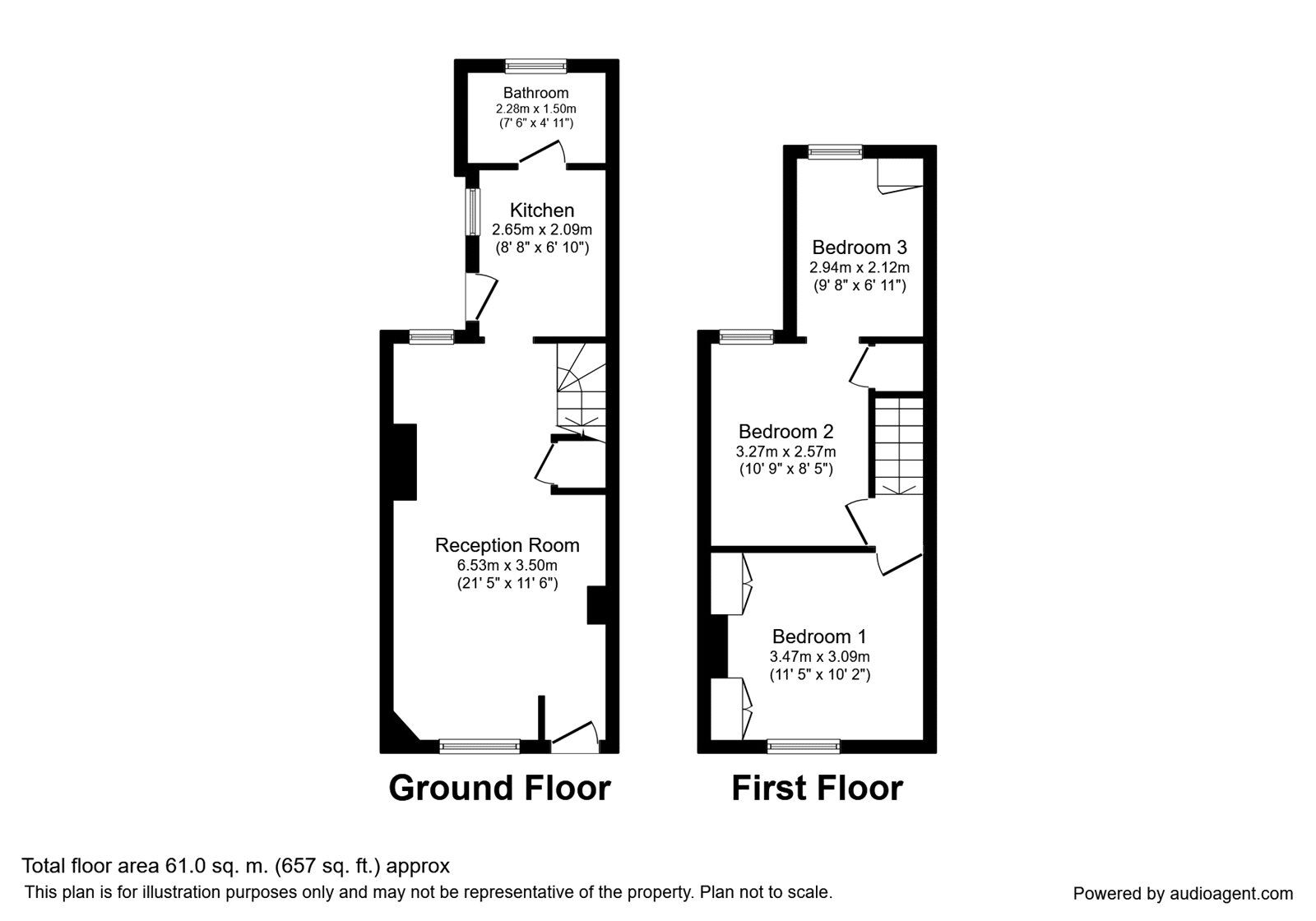 Floorplan of 3 bedroom Mid Terrace House to rent, Station Road, Meopham, Kent, DA13