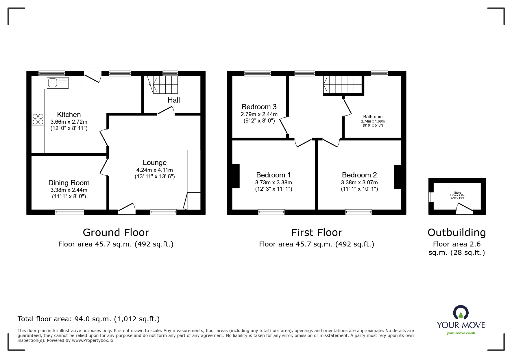 Floorplan of 3 bedroom Mid Terrace House for sale, Huntley Avenue, Northfleet, Kent, DA11