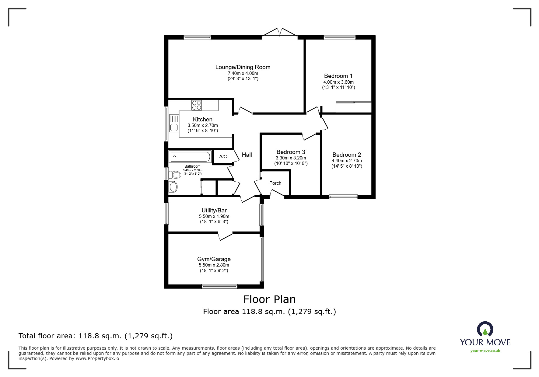 Floorplan of 3 bedroom Detached Bungalow for sale, Avery Way, Allhallows, Kent, ME3