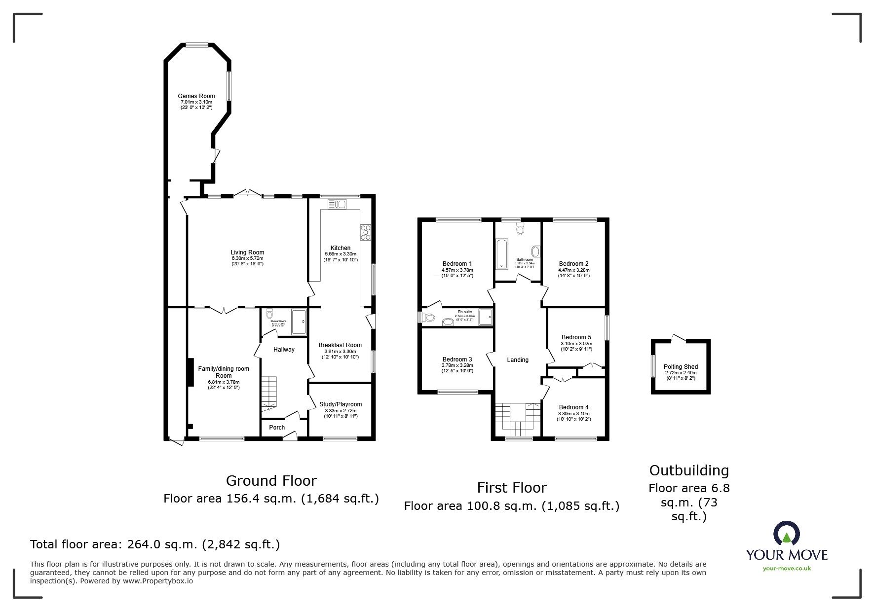 Floorplan of 5 bedroom Detached House for sale, Wrotham Road, Gravesend, Kent, DA11