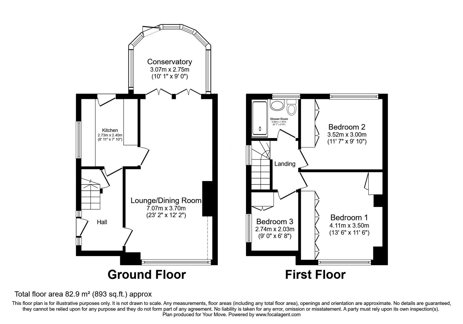 Floorplan of 3 bedroom Semi Detached House for sale, Imperial Drive, Gravesend, Kent, DA12