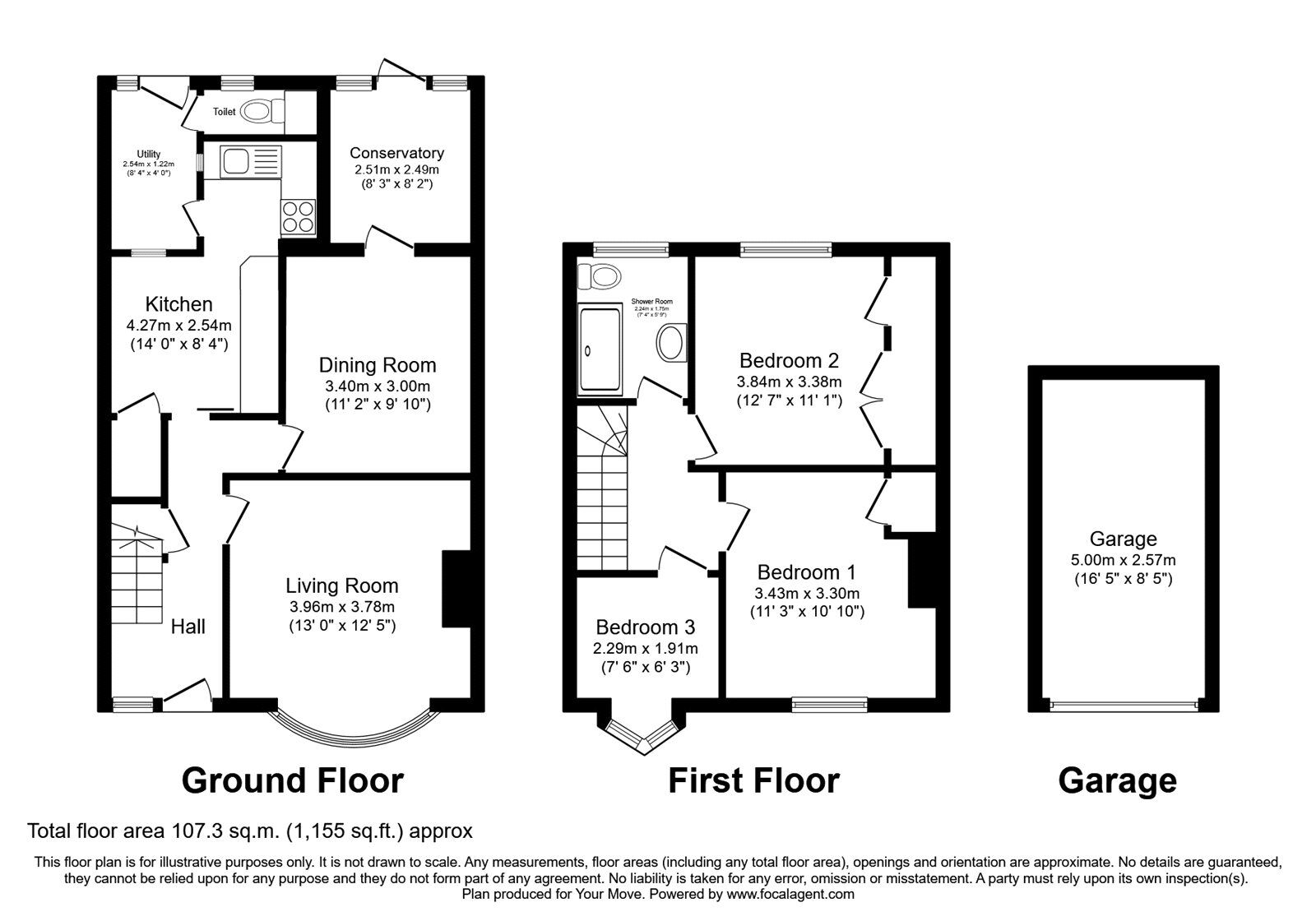 Floorplan of 3 bedroom End Terrace House to rent, Brook Road, Northfleet, Kent, DA11