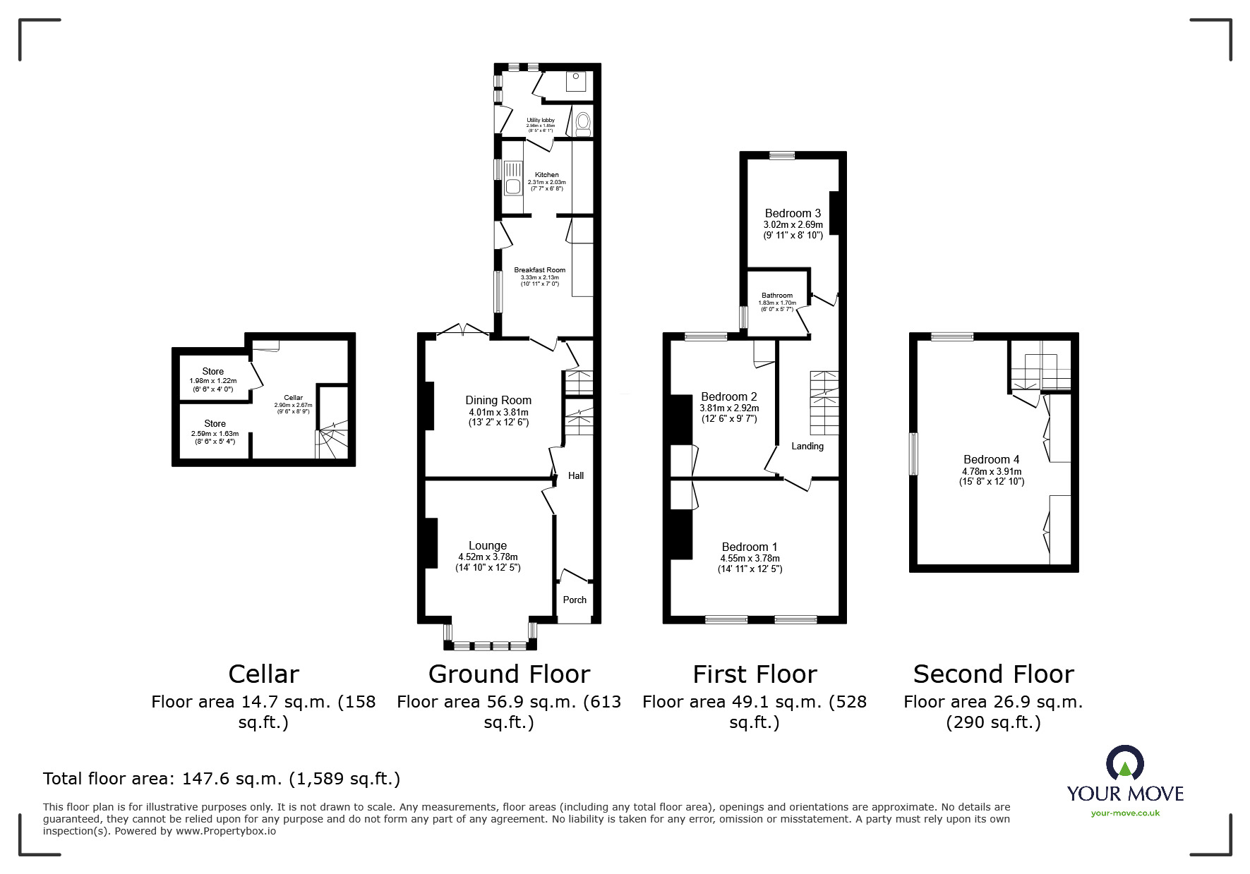 Floorplan of 4 bedroom Semi Detached House for sale, Singlewell Road, Gravesend, Kent, DA11