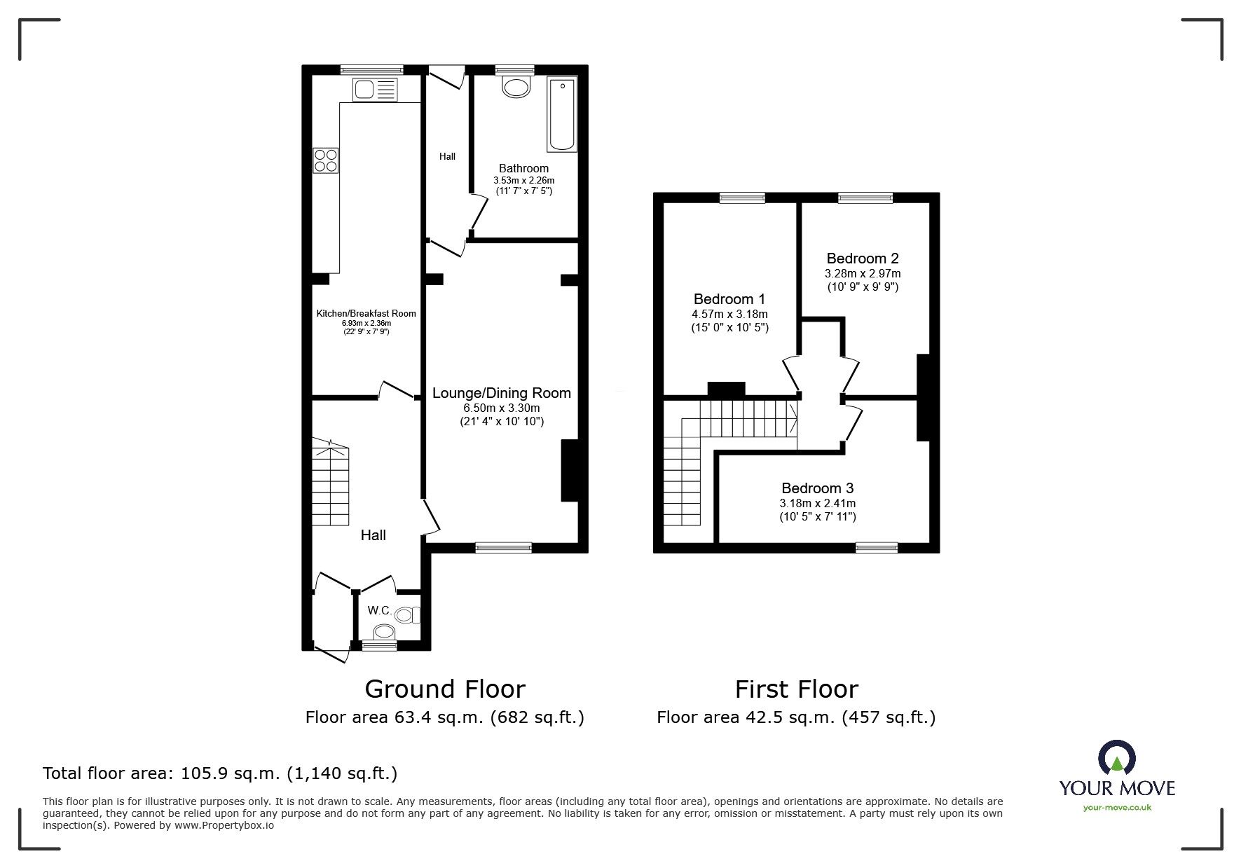 Floorplan of 3 bedroom Semi Detached House for sale, Waterdales, Northfleet, Kent, DA11