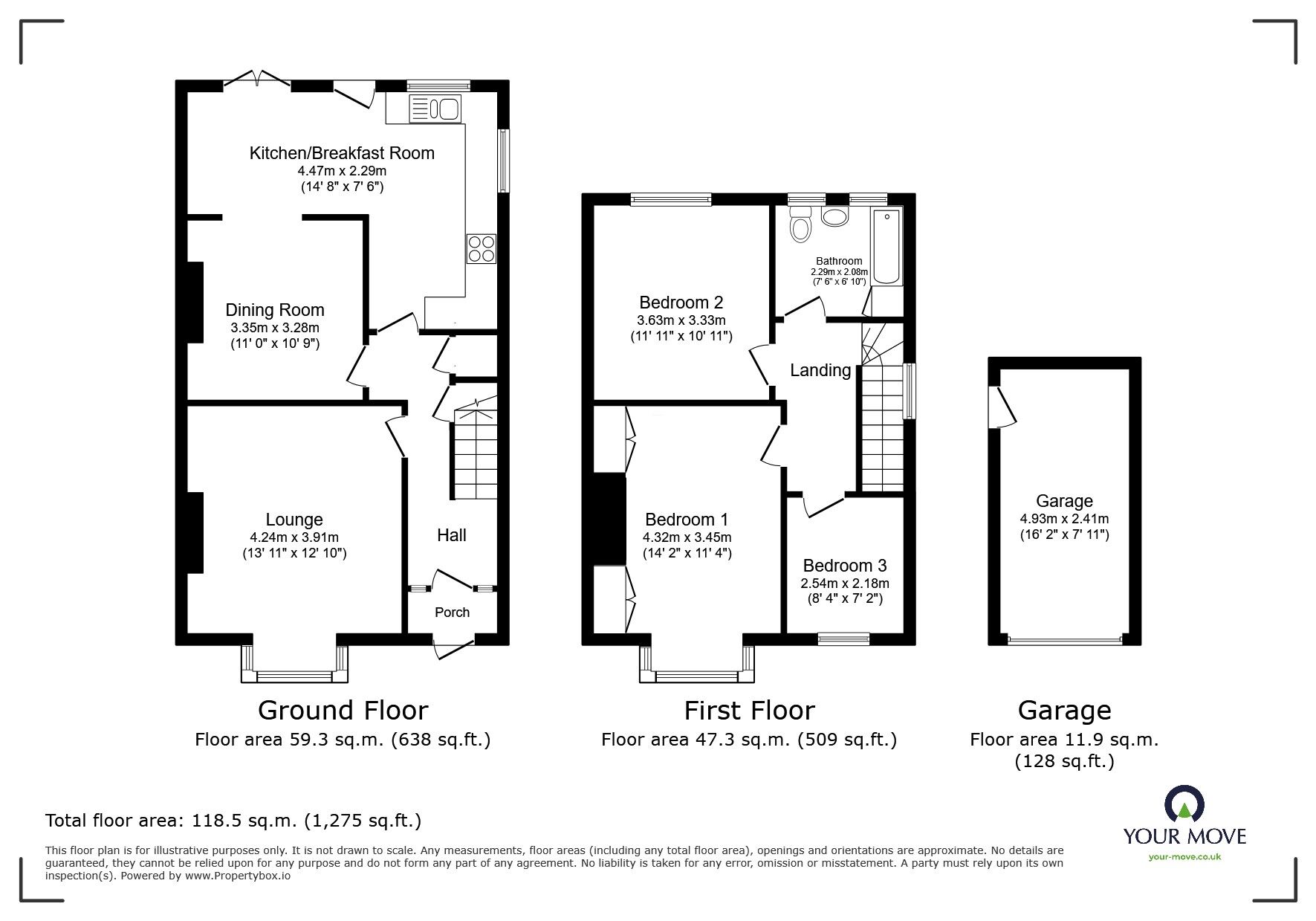 Floorplan of 3 bedroom Semi Detached House for sale, Gravesend Road, Shorne, Kent, DA12