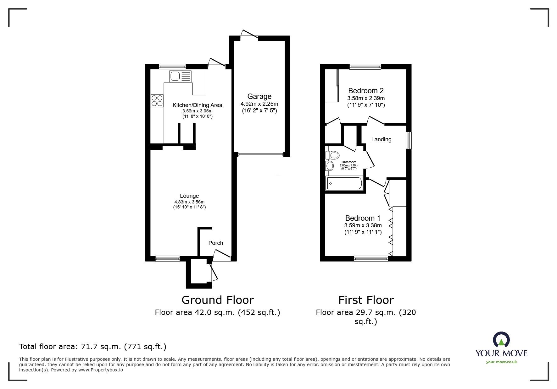 Floorplan of 2 bedroom Semi Detached House for sale, Allington Close, Gravesend, Kent, DA12