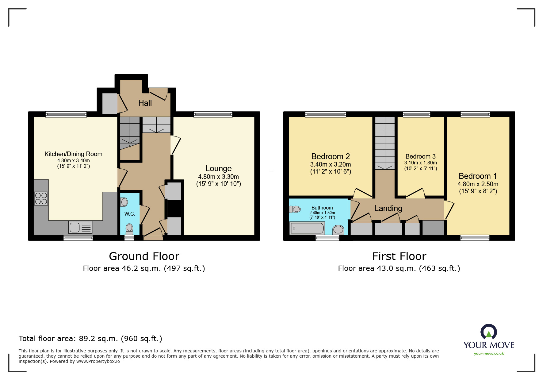Floorplan of 3 bedroom End Terrace House for sale, Berkshire Close, Chatham, Kent, ME5