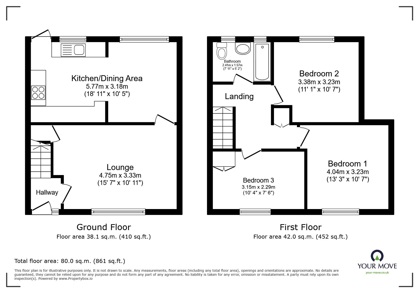 Floorplan of 3 bedroom Mid Terrace House for sale, Freeman Road, Gravesend, Kent, DA12