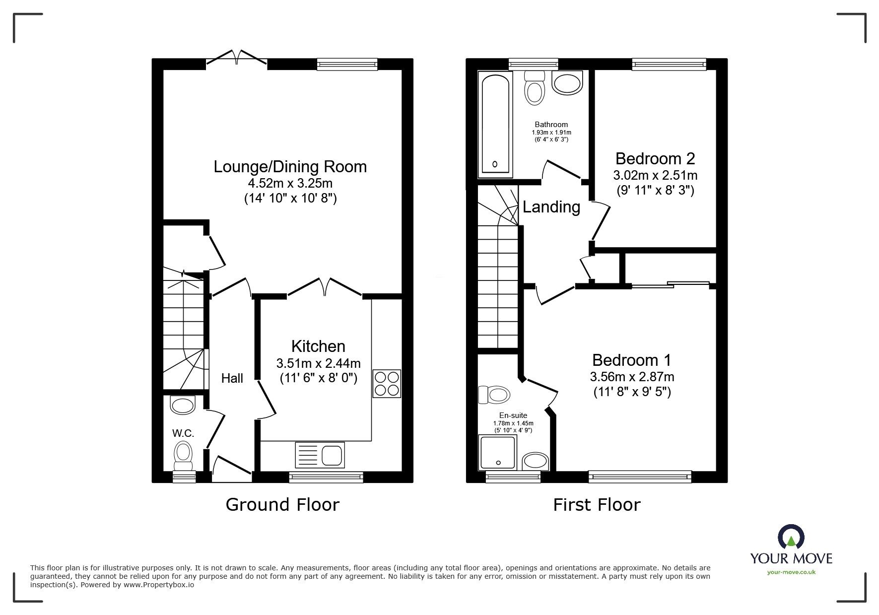 Floorplan of 2 bedroom Mid Terrace House for sale, Snowden Hill, Northfleet, Kent, DA11