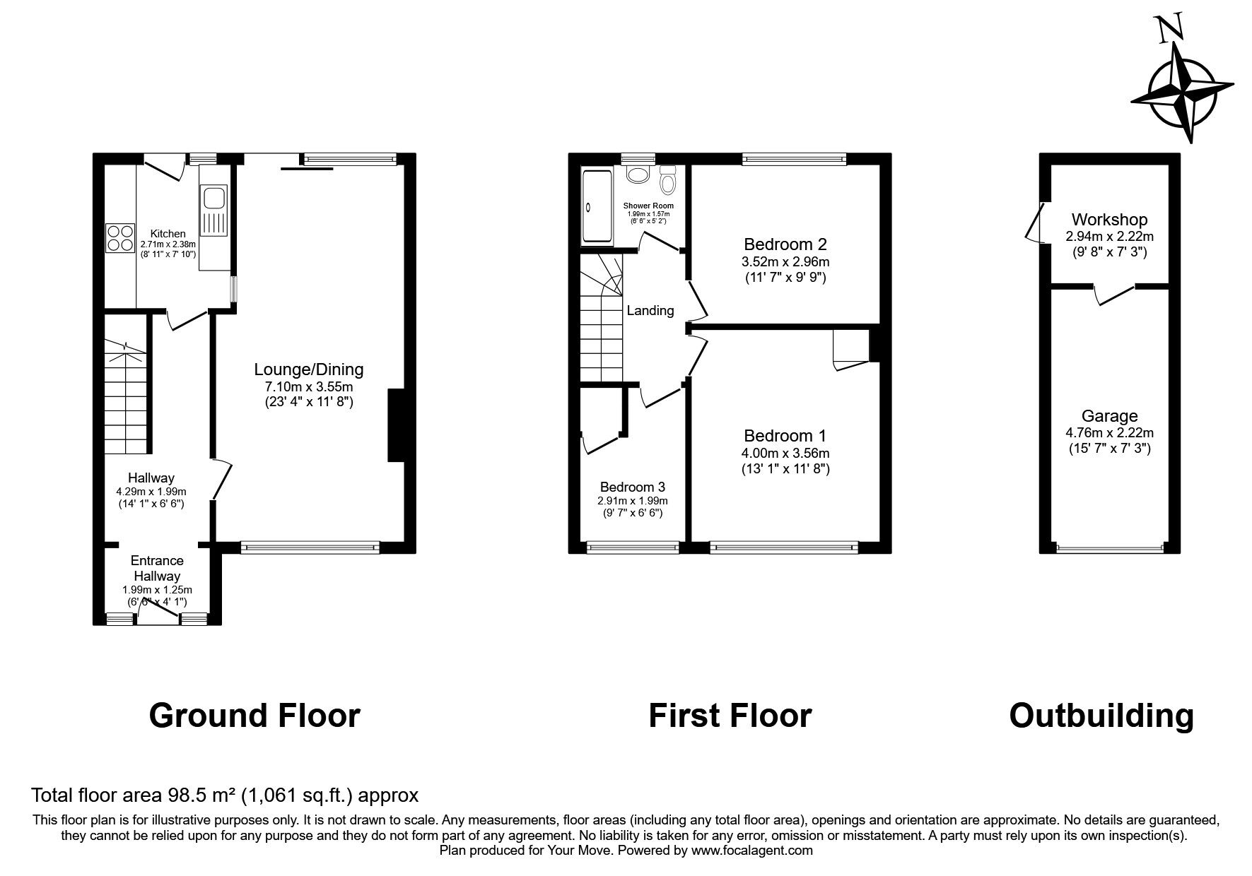 Floorplan of 3 bedroom Semi Detached House for sale, Vigilant Way, River View Park, Kent, DA12
