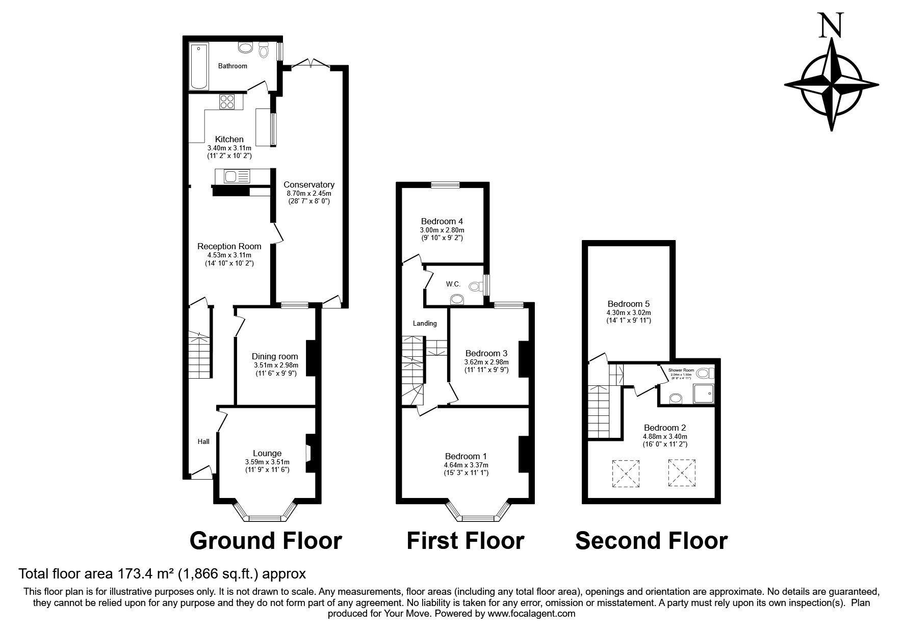 Floorplan of 5 bedroom Semi Detached House for sale, Brandon Street, Gravesend, Kent, DA11