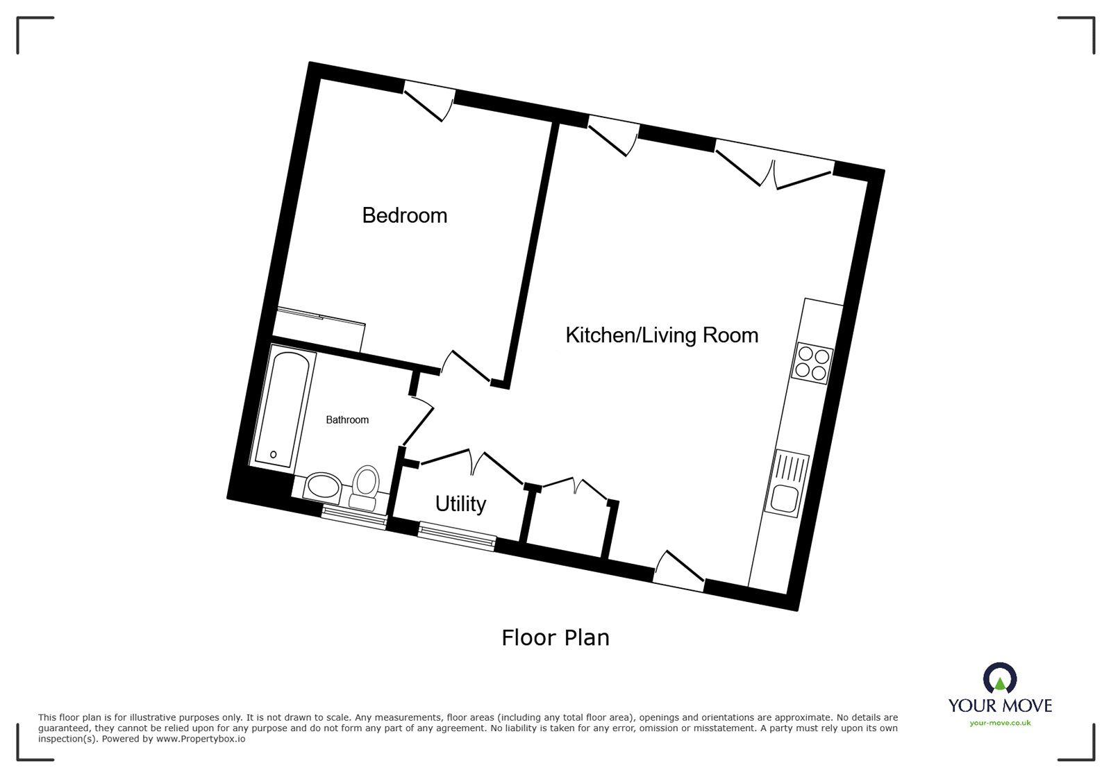 Floorplan of 1 bedroom  Flat to rent, Bank Street, Gravesend, Kent, DA12