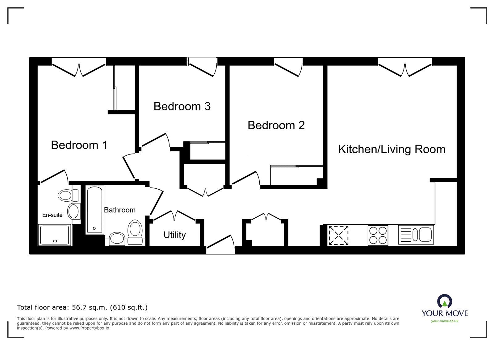 Floorplan of 3 bedroom  Property to rent, Bank Street, Gravesend, Kent, DA12