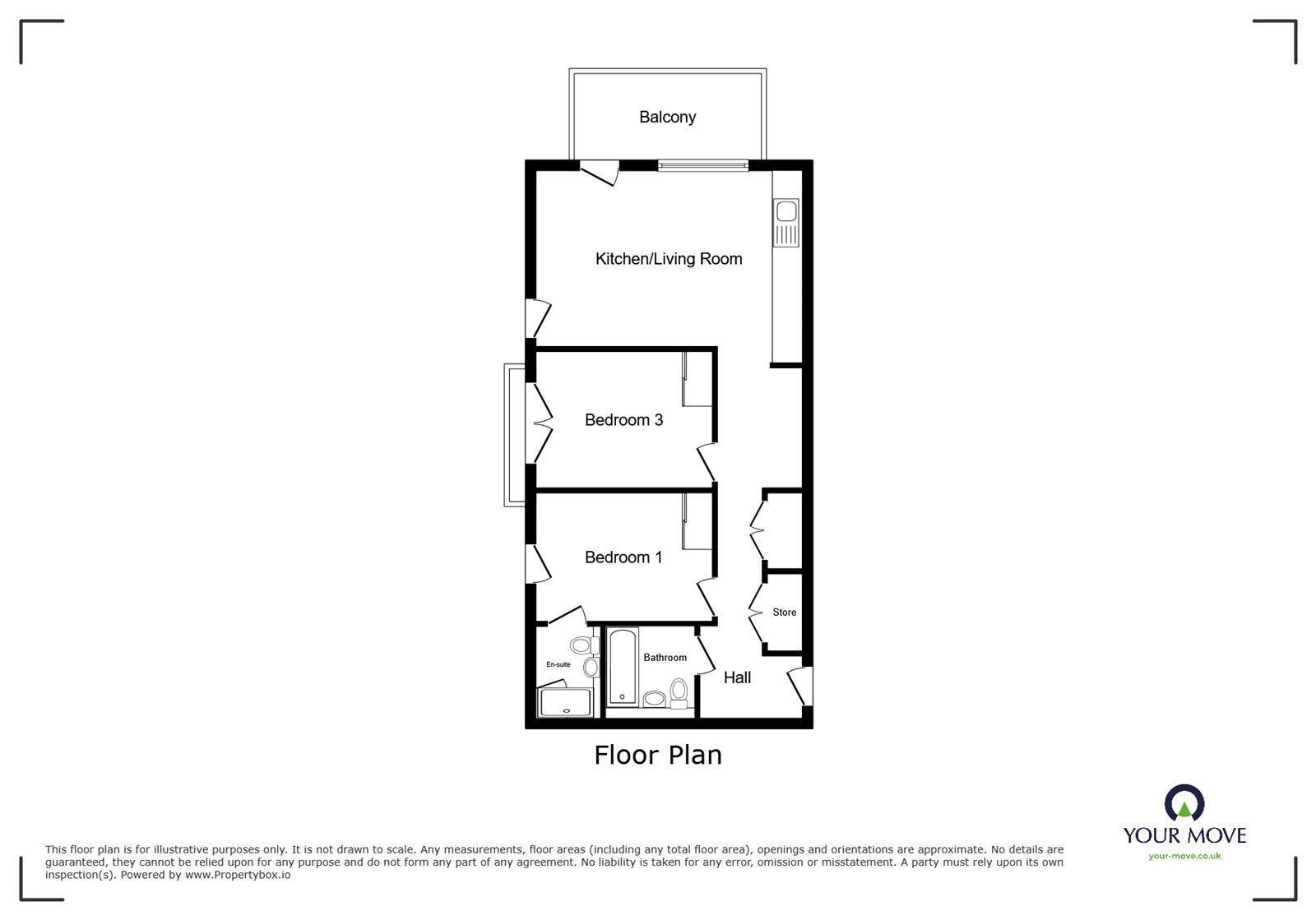 Floorplan of 2 bedroom  Flat to rent, Bull Yard, Gravesend, Kent, DA12