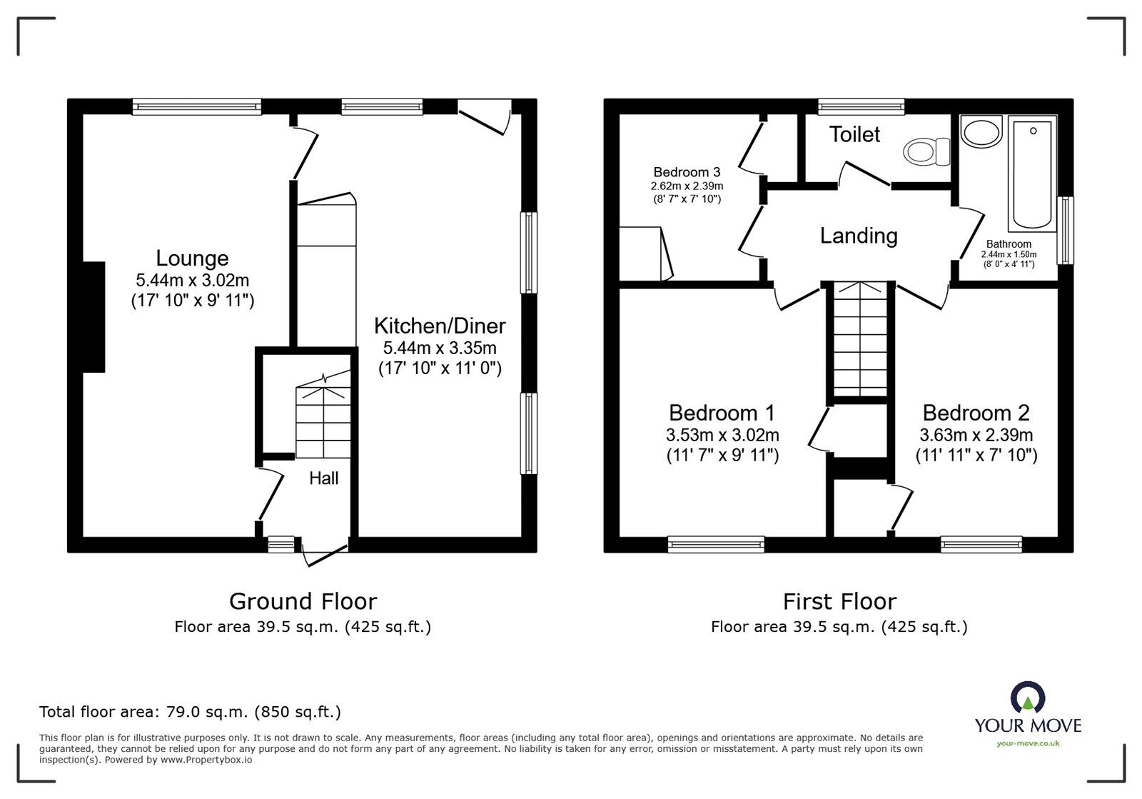 Floorplan of 3 bedroom Semi Detached House to rent, St. Hildas Way, Gravesend, Kent, DA12