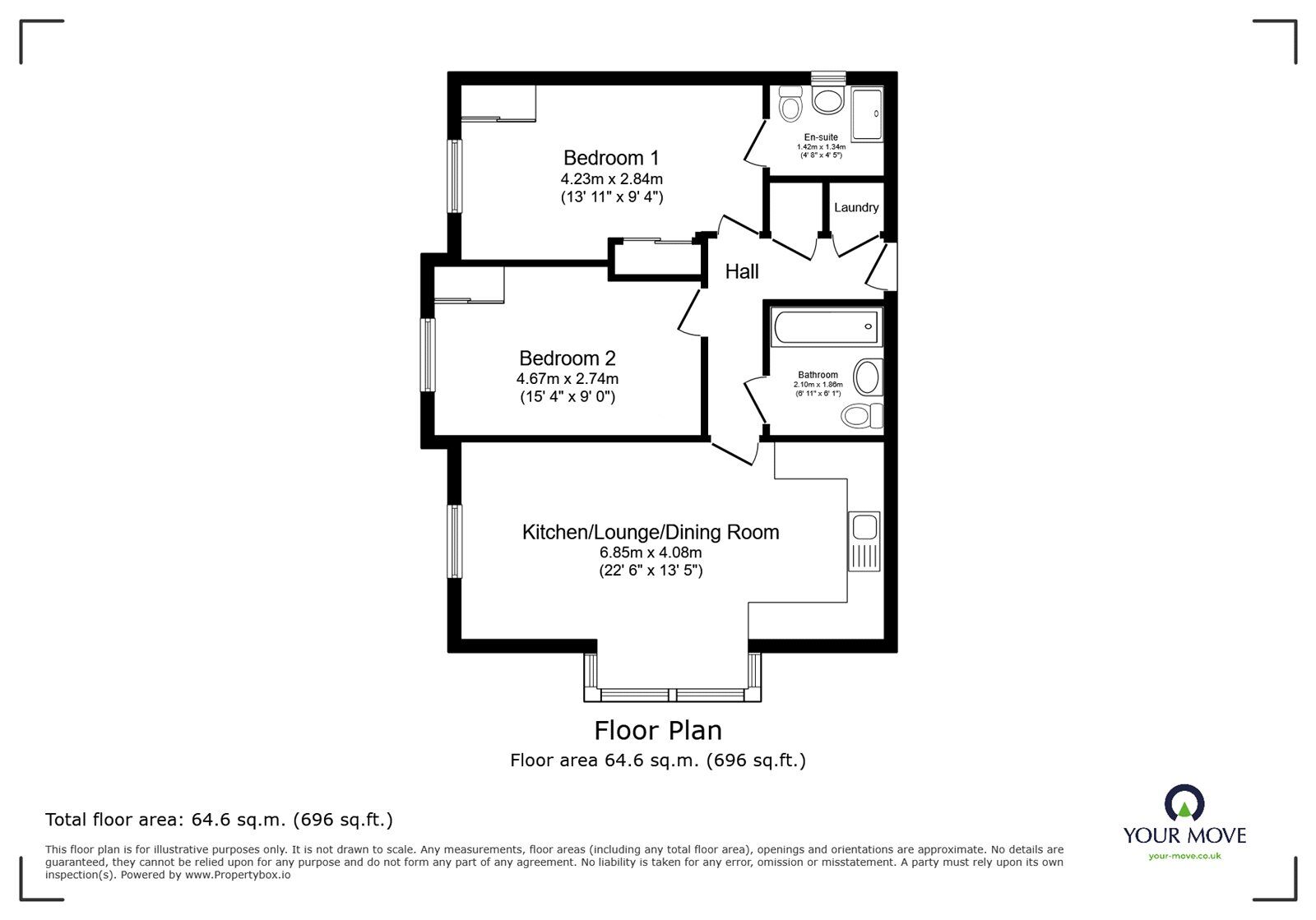 Floorplan of 2 bedroom  Flat to rent, Wilson Close, Weldon, Swanscombe, DA10