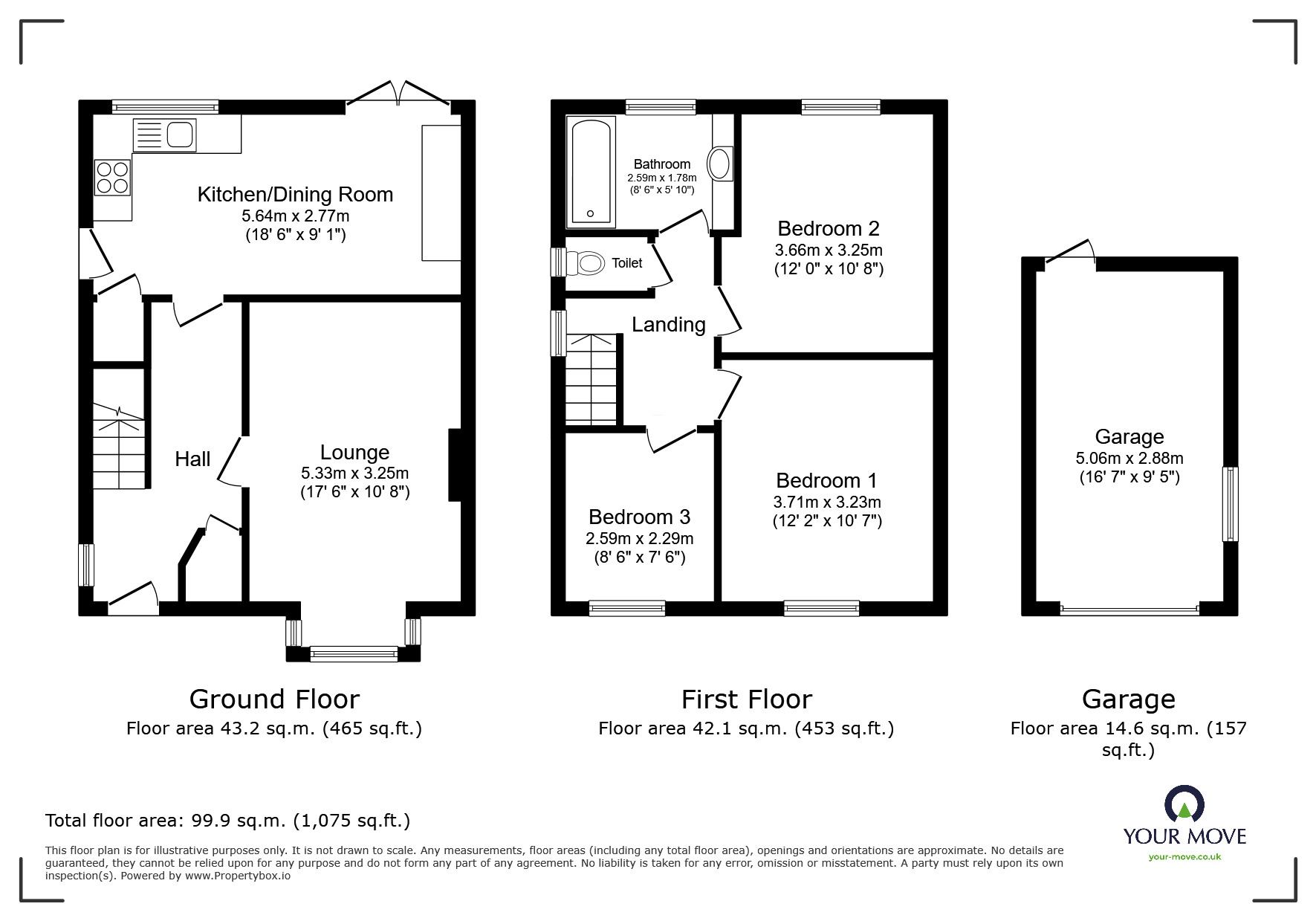 Floorplan of 3 bedroom Semi Detached House for sale, Osney Way, Chalk, Kent, DA12