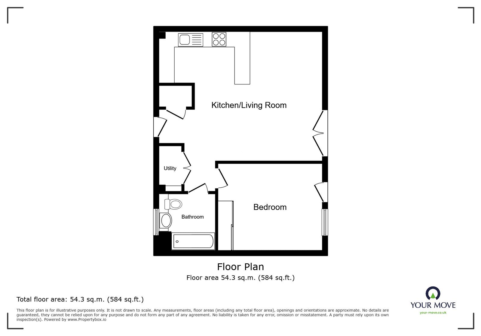 Floorplan of 1 bedroom  Flat to rent, Bank Steet, Gravesend, Kent, DA12