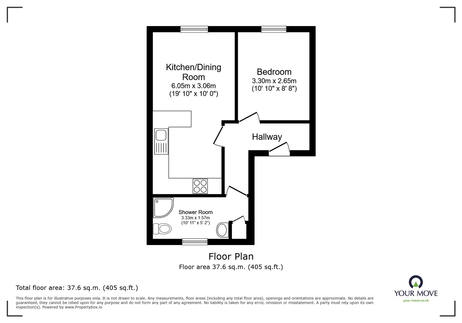 Floorplan of 1 bedroom Flat to rent, Harmer Street, Gravesend, Kent, DA12