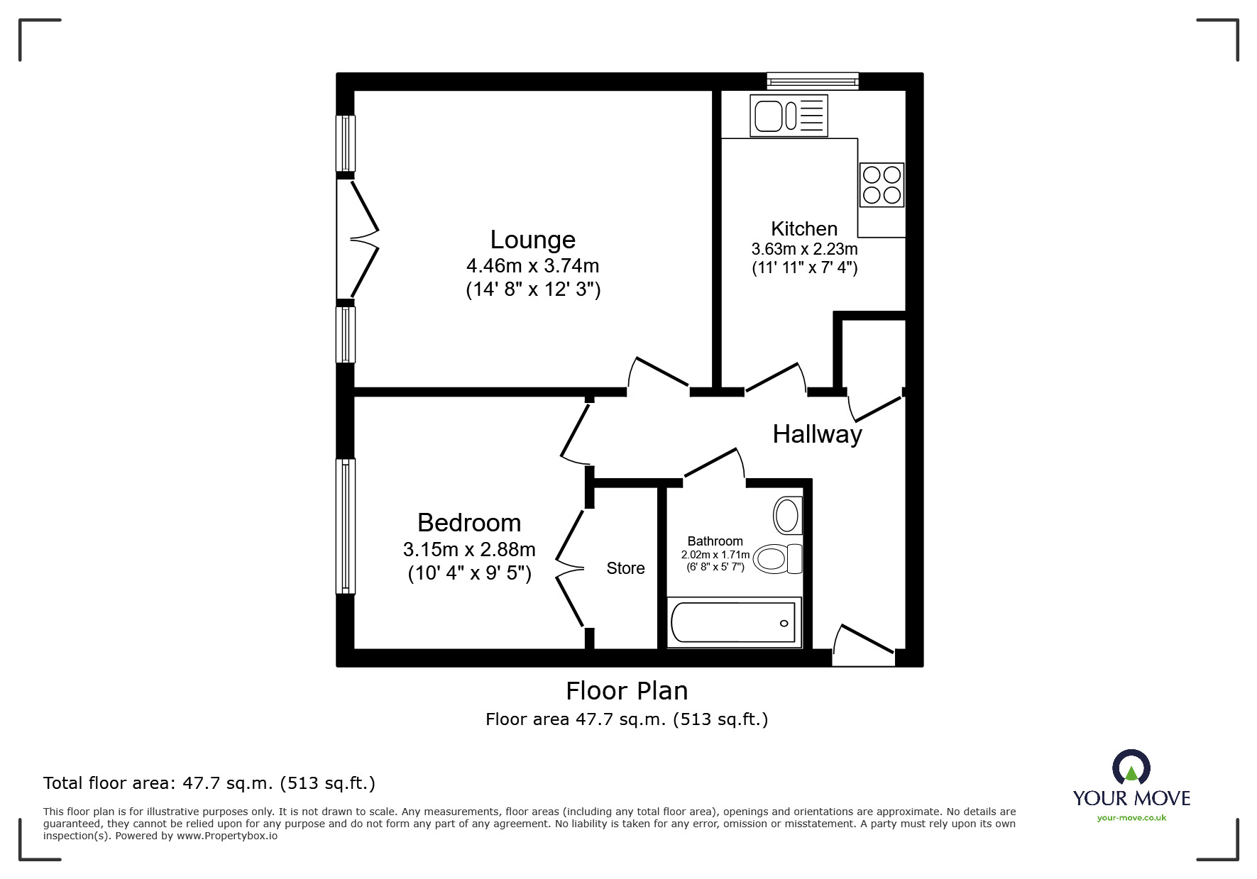 Floorplan of 1 bedroom Flat for sale, Black Eagle Drive, Northfleet, Kent, DA11