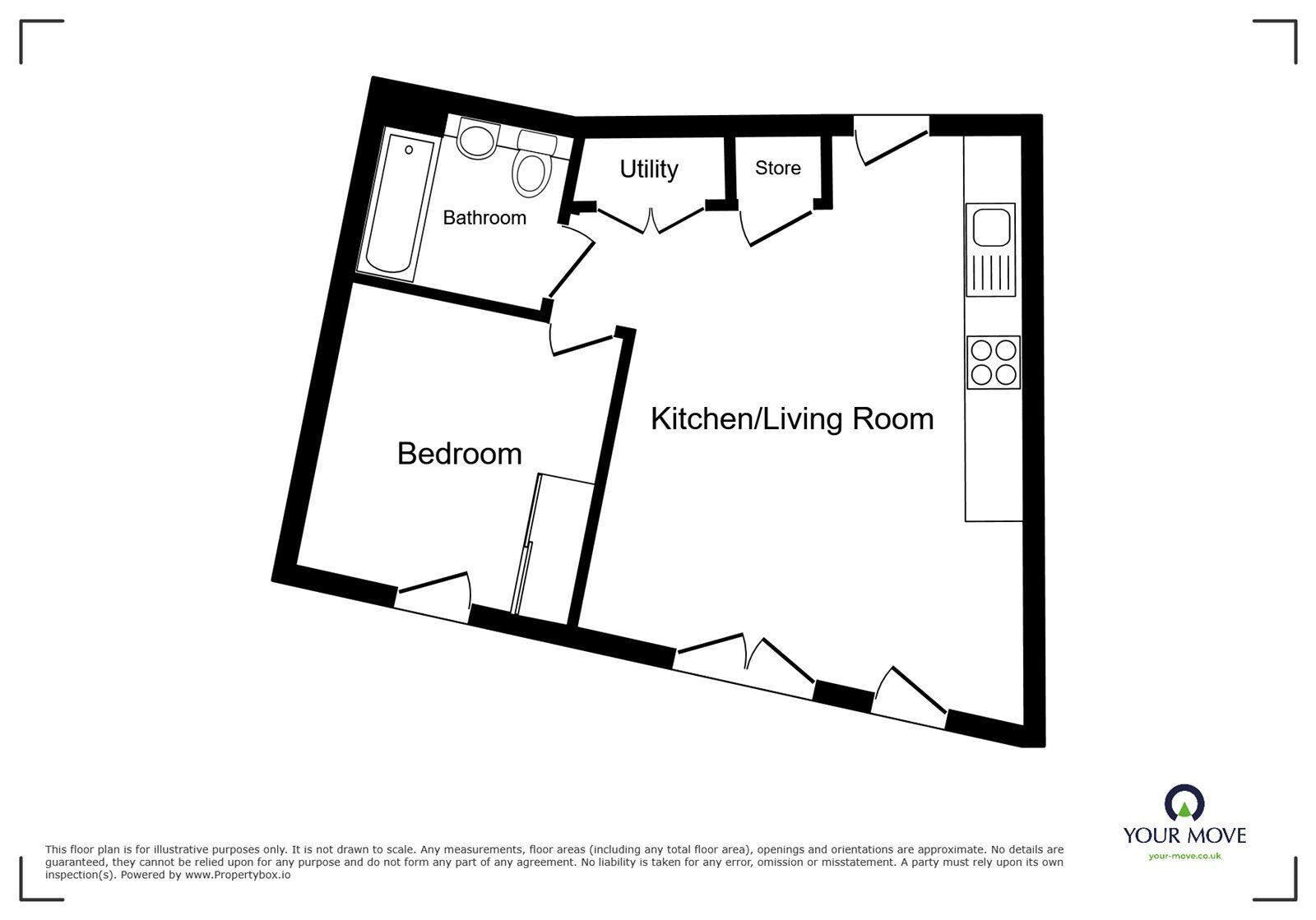 Floorplan of 1 bedroom Flat to rent, Bank Street, Gravesend, Kent, DA12