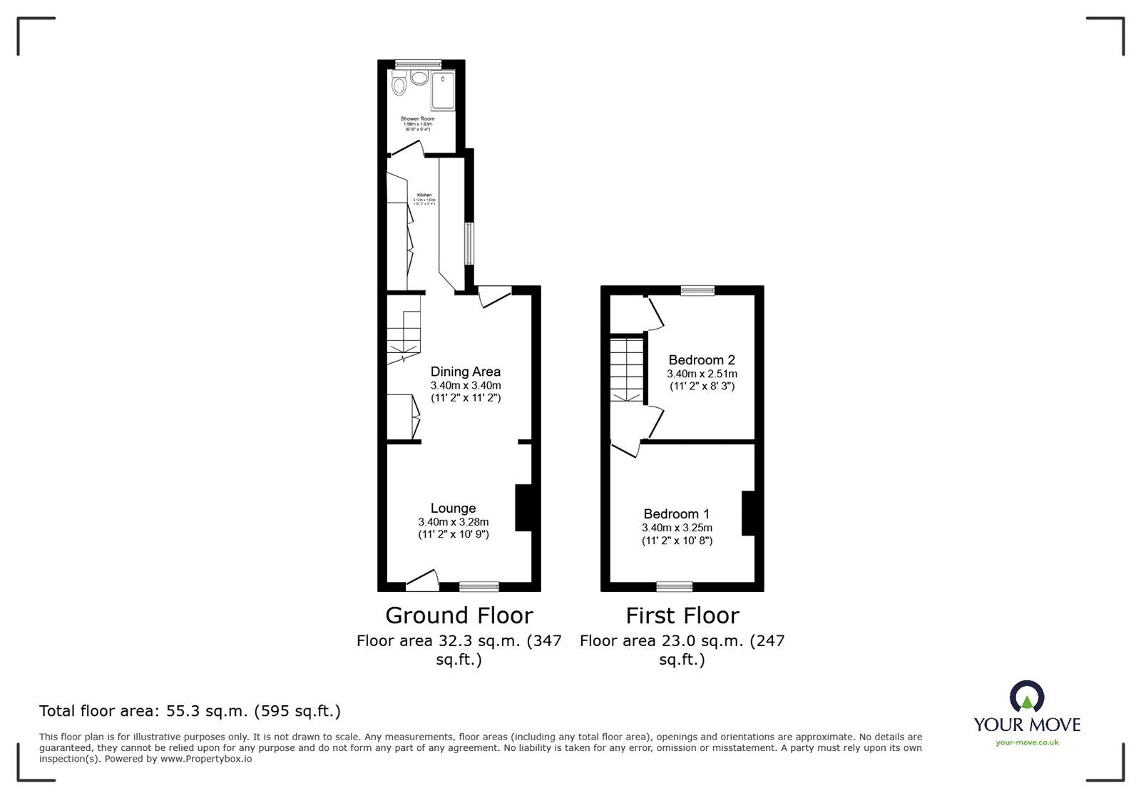 Floorplan of 2 bedroom Mid Terrace House to rent, Nelson Road, Northfleet, Kent, DA11