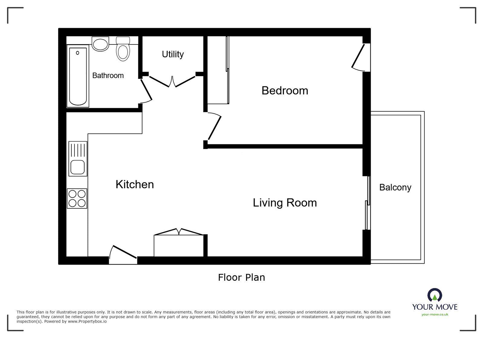 Floorplan of 1 bedroom Flat to rent, Bull Yard, Gravesend, Kent, DA12