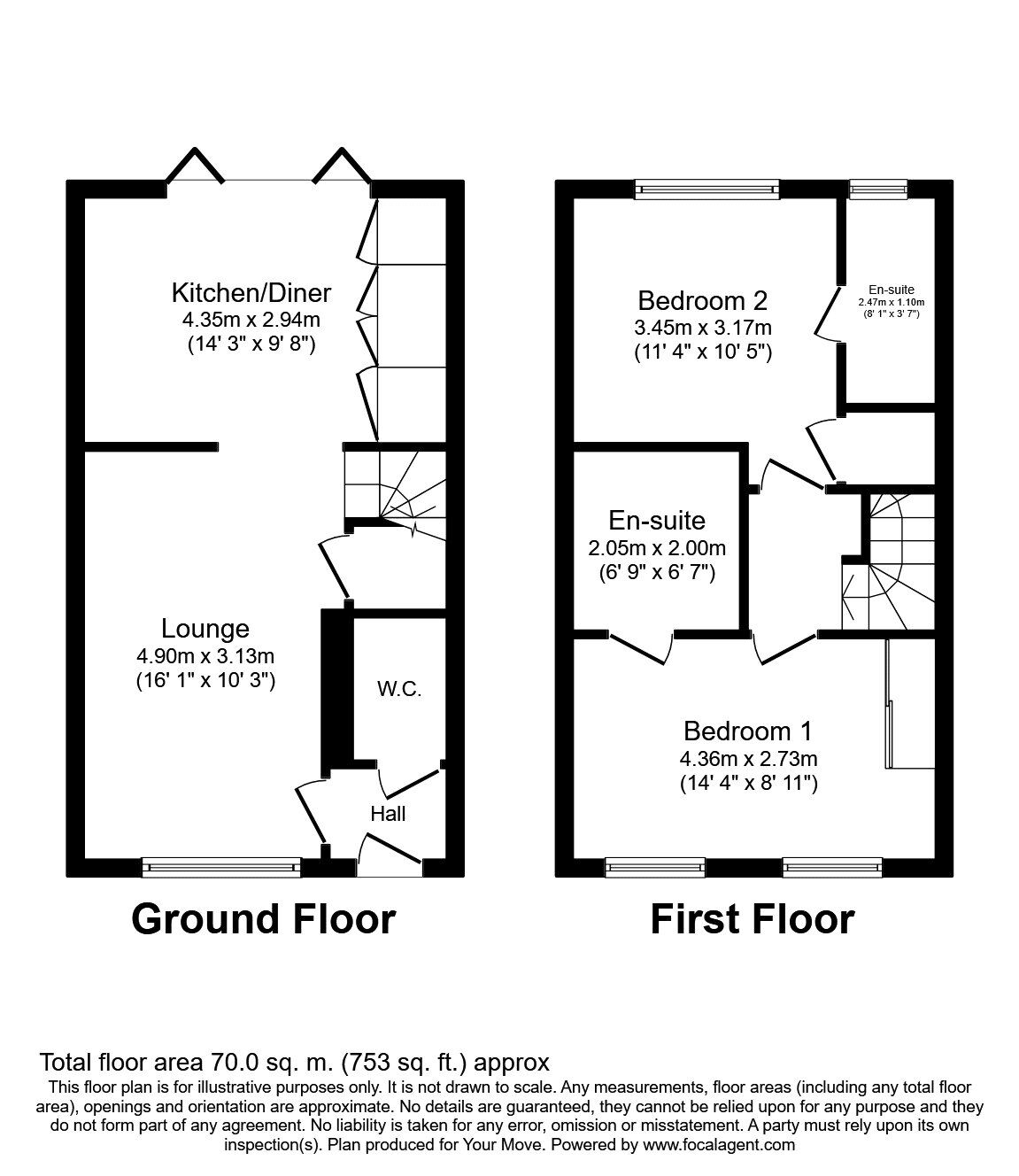 Floorplan of 2 bedroom End Terrace House to rent, Candy Dene, Weldon, Swanscombe, DA10