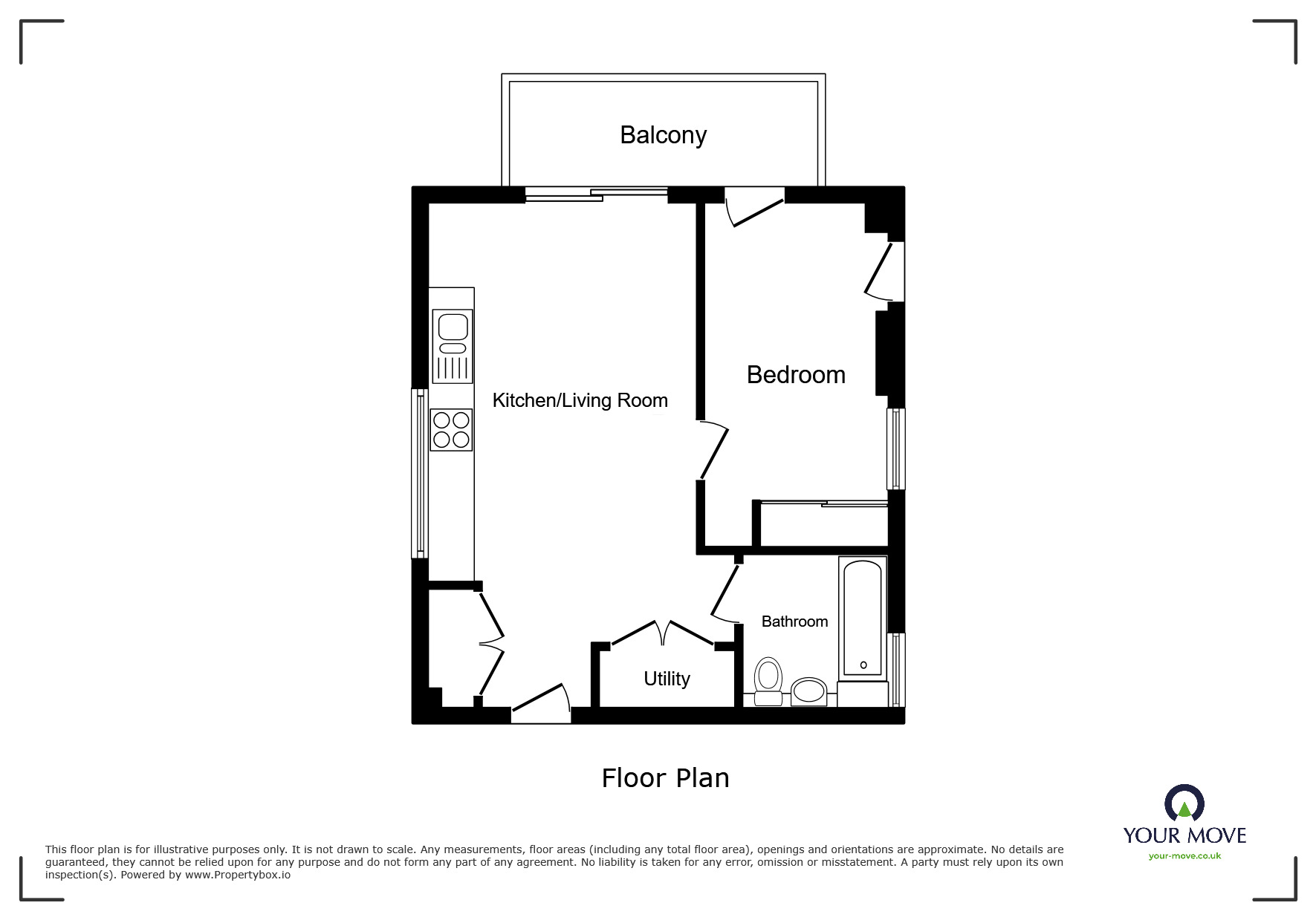 Floorplan of 1 bedroom Flat to rent, Bull Yard, Gravesend, Kent, DA12