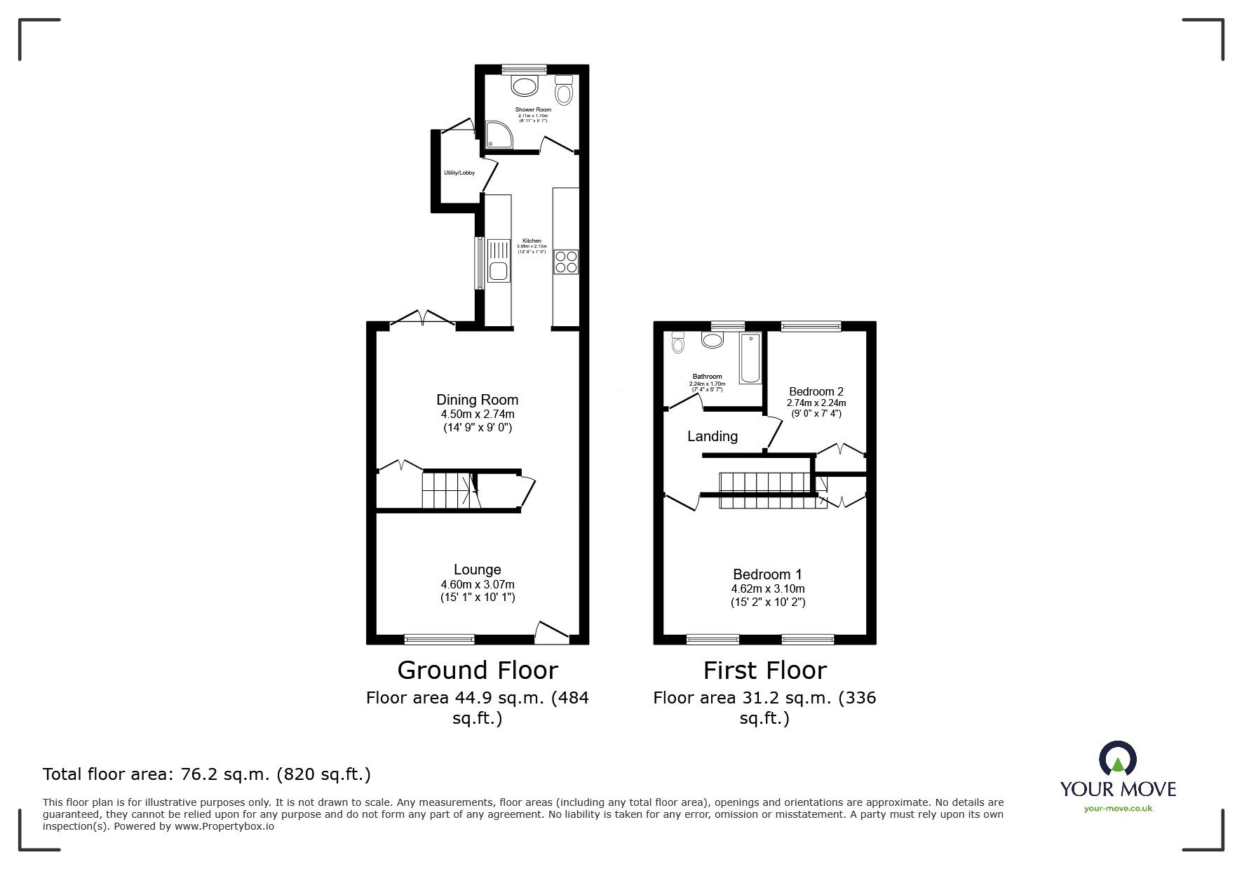 Floorplan of 2 bedroom Mid Terrace House for sale, Main Road, Longfield, Kent, DA3